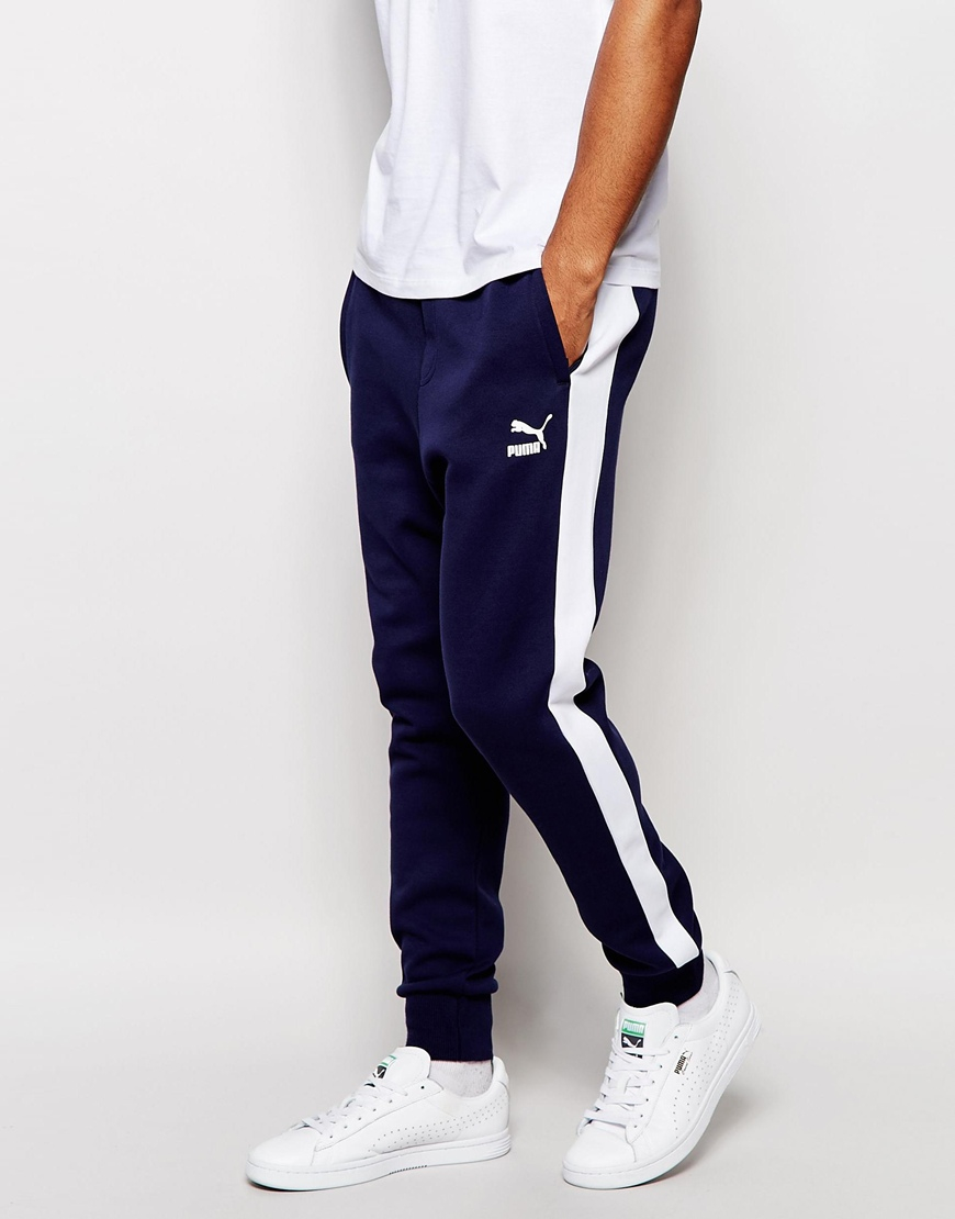 PUMA Cotton T7 Track Jogger in Navy (Blue) for Men | Lyst