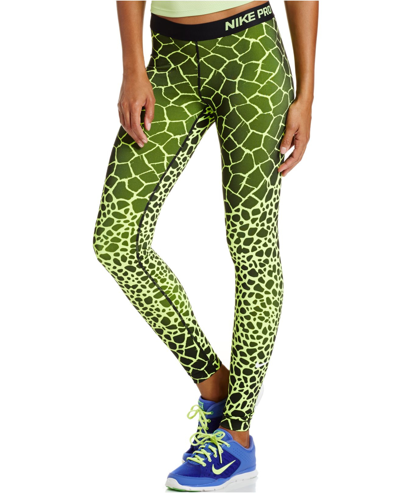 Nike Pro Engineered Dri-fit Giraffe-print Leggings in Green