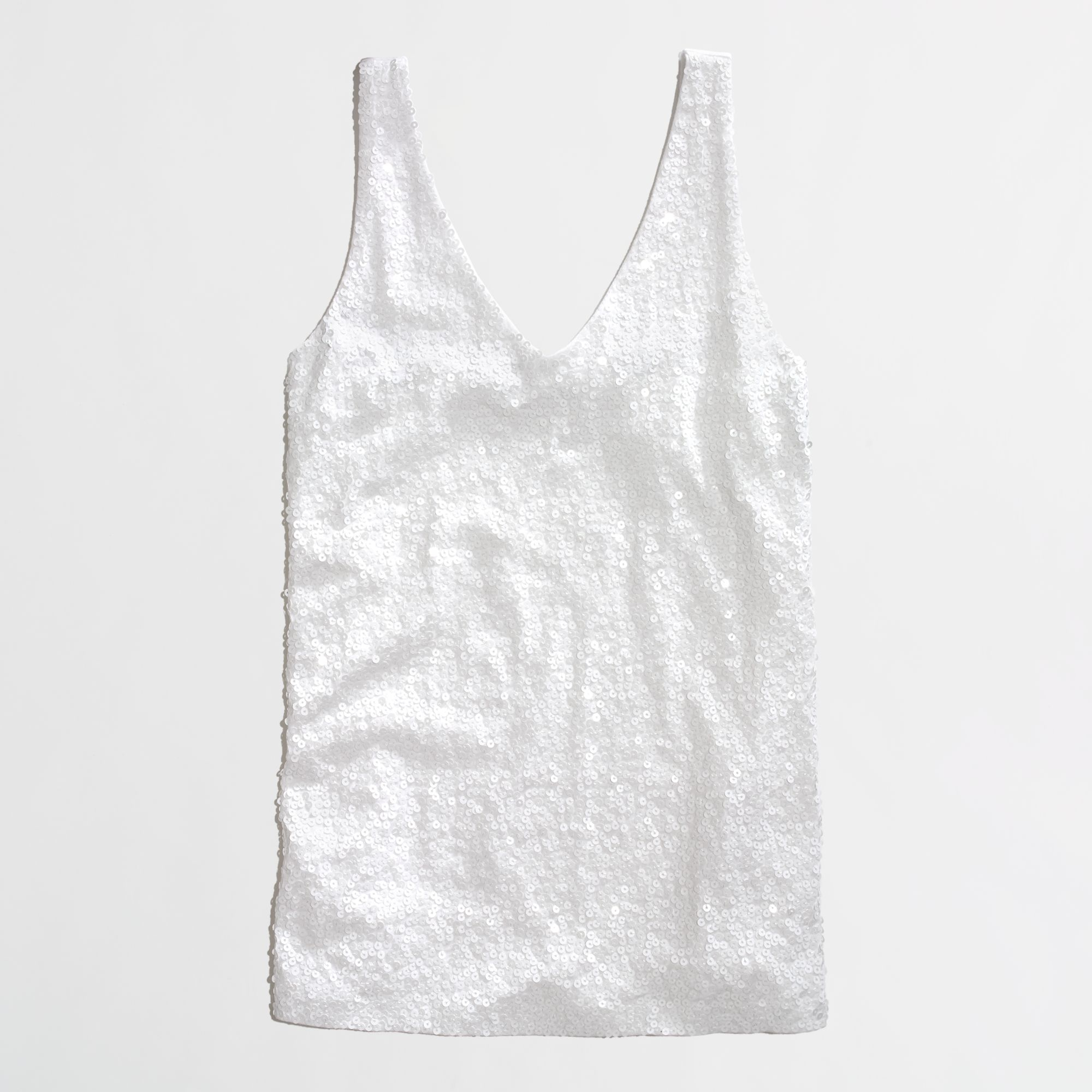 white sequin tank top