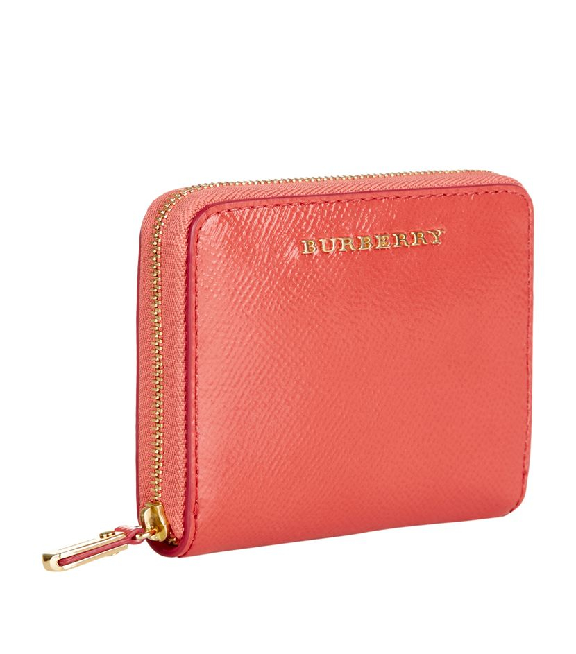Burberry Patent London Leather Zip Around Wallet in Pink Lyst