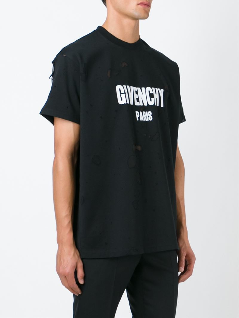 Givenchy Distressed Effect T-shirt in Black for Men | Lyst