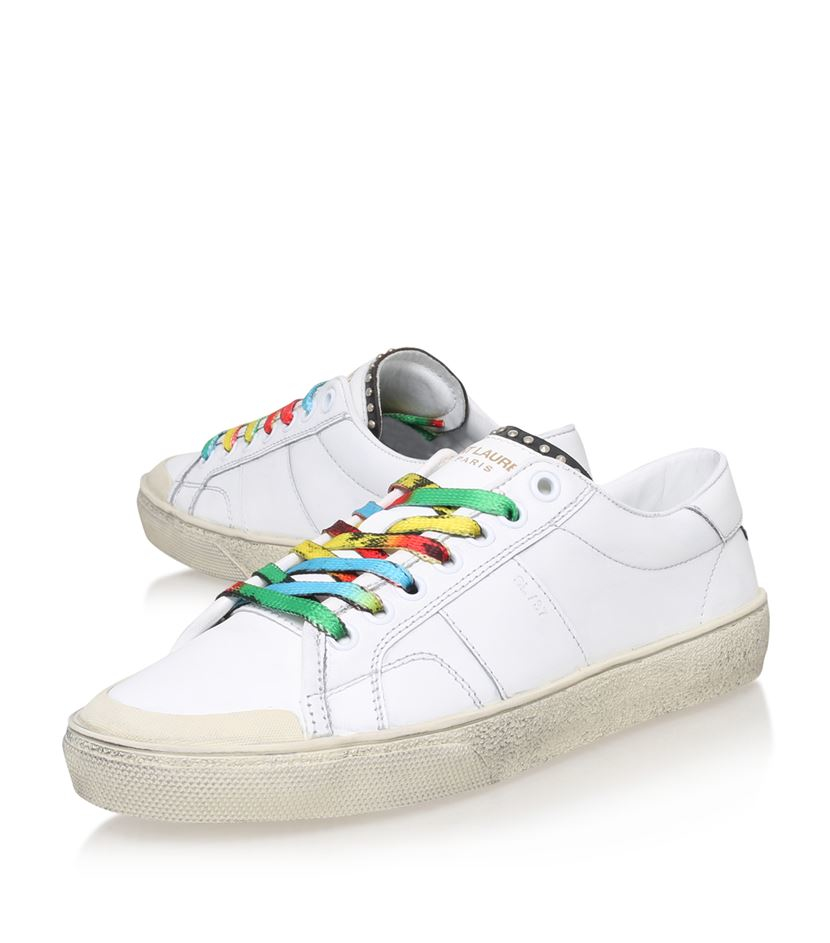 laurent sneakers laurent rainbow laces studded sneaker in white lyst laurent sneakers laurent rainbow laces studded sneaker in white lyst