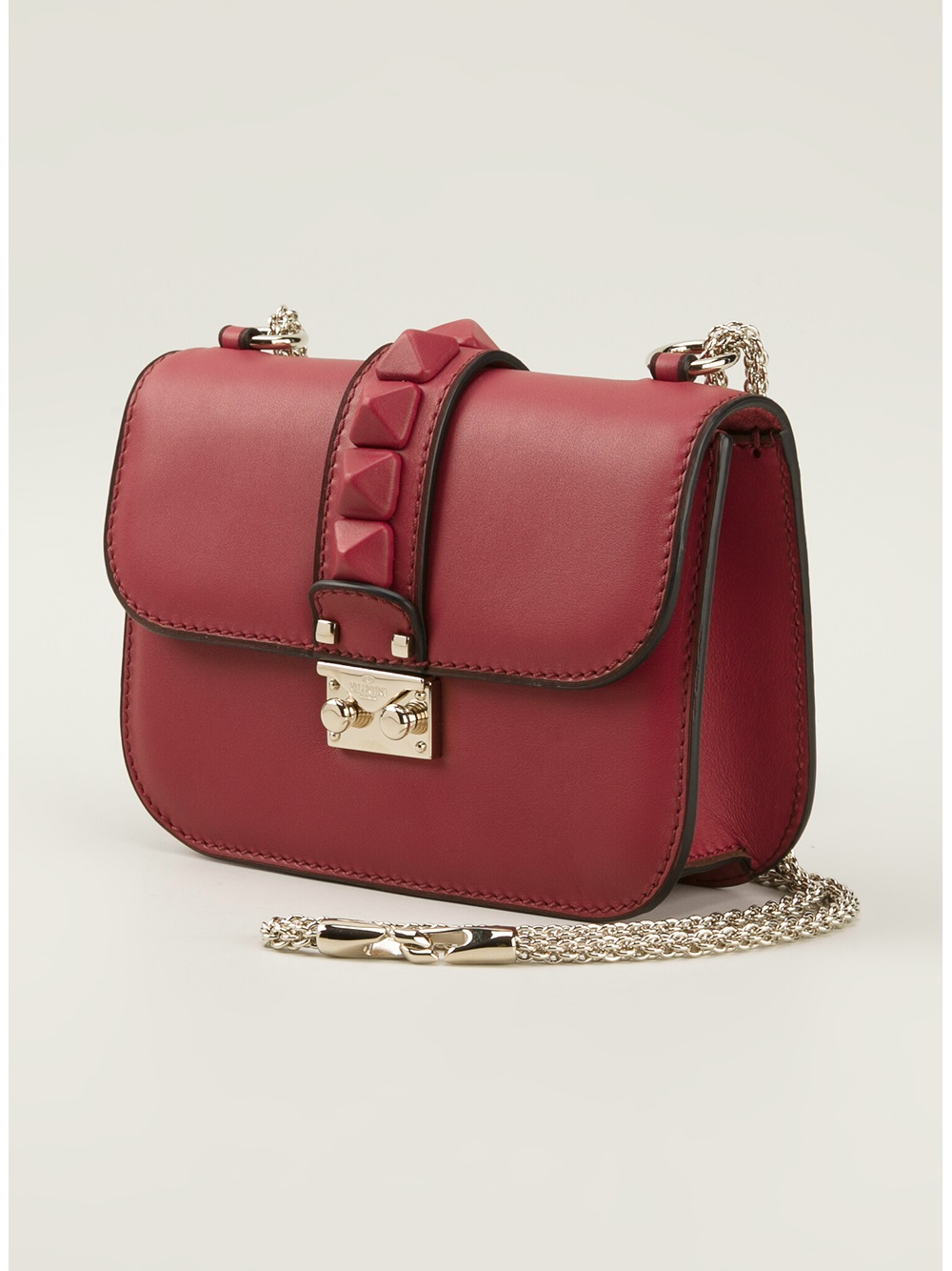Valentino Glam Lock Shoulder Bag in Red - Lyst