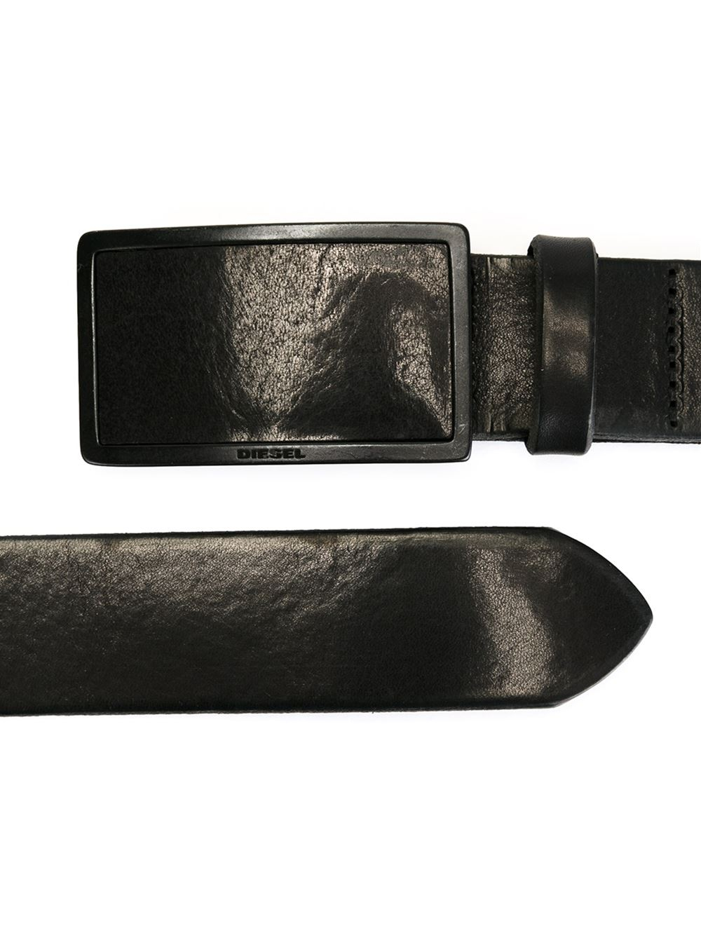 Diesel Rectangular Buckle Belt in Black for Men | Lyst