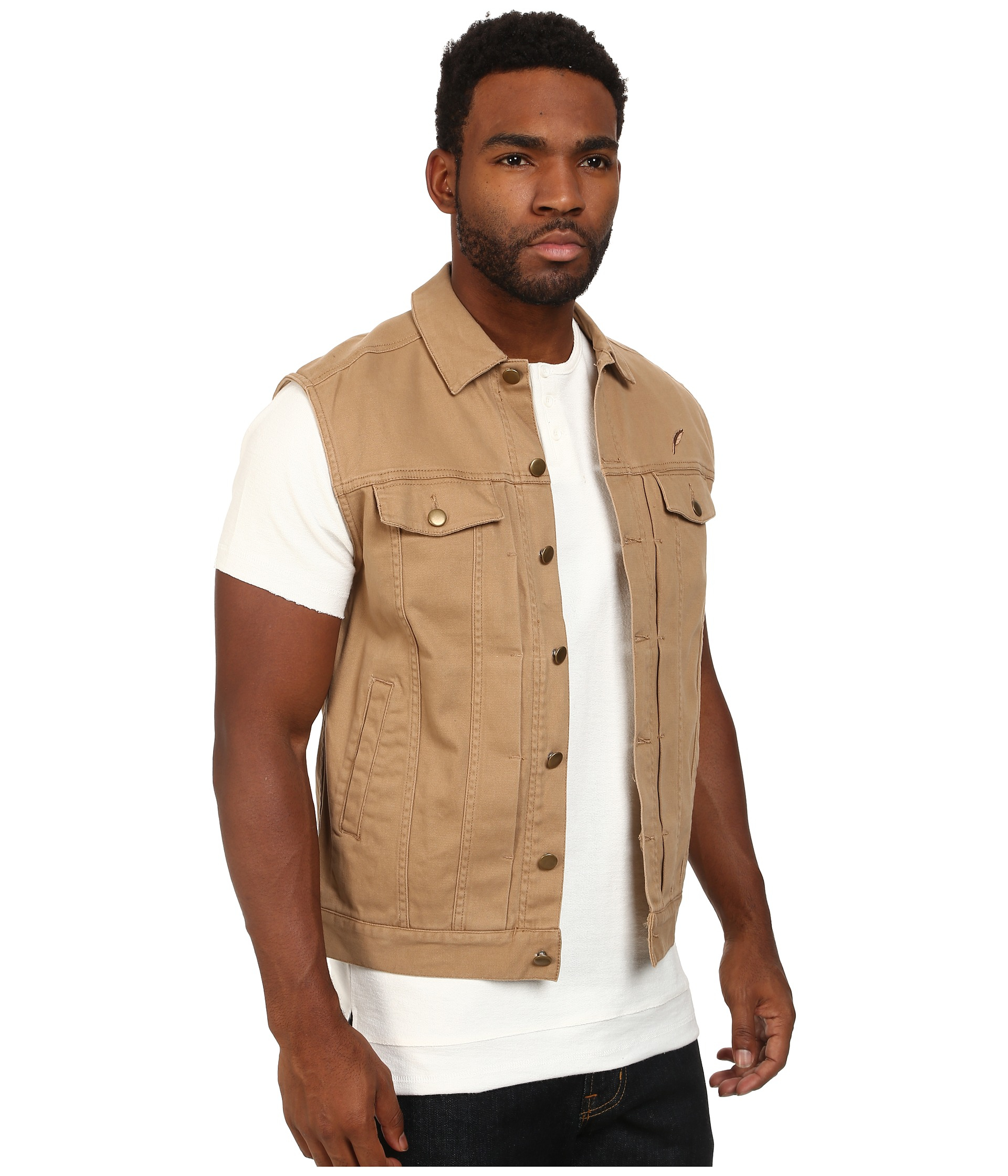 Timberland Hale Brushed Stretch Twill Denim Jacket Inspired Vest With  Stoned Wash in Tan (Brown) for Men - Lyst