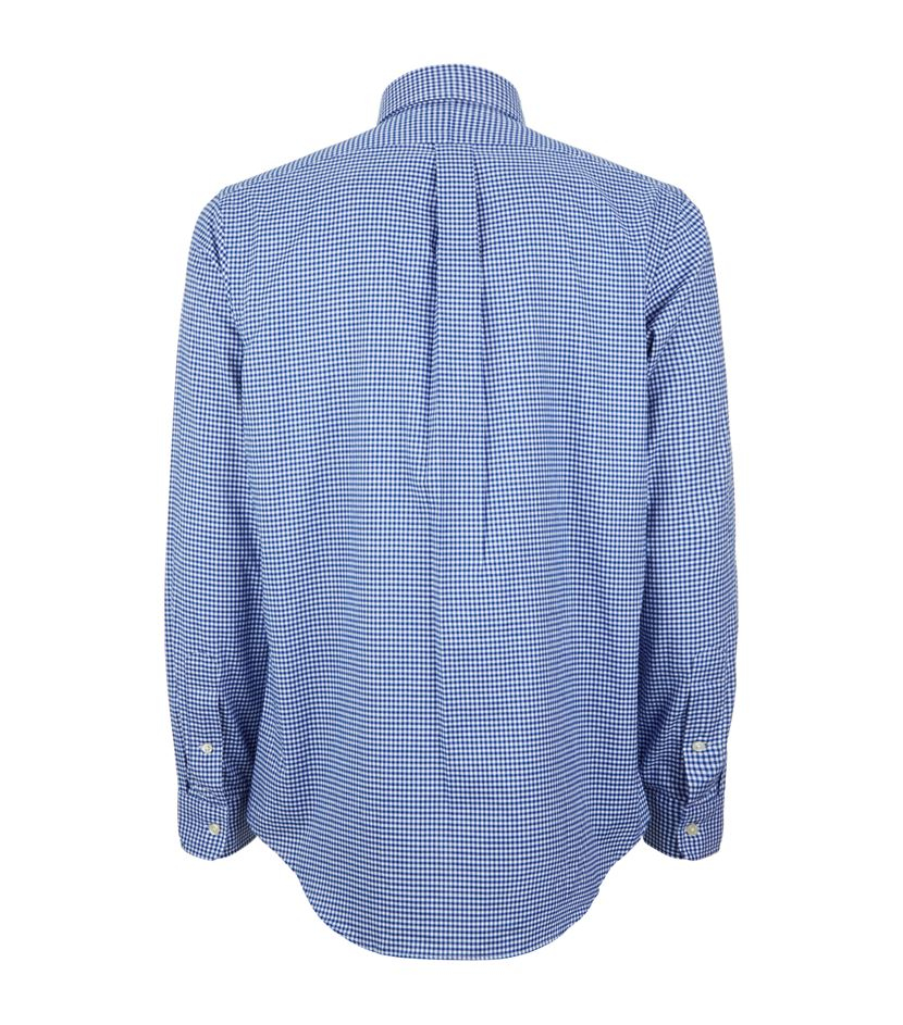 Polo ralph lauren Checked Long Sleeve Polo Shirt in Blue for Men | Lyst
