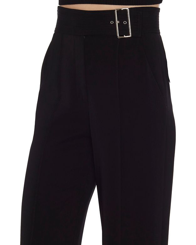 high waisted buckle trousers