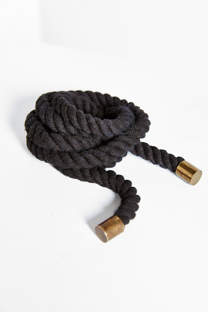 Silence + noise Rope Tie Belt in Black Lyst