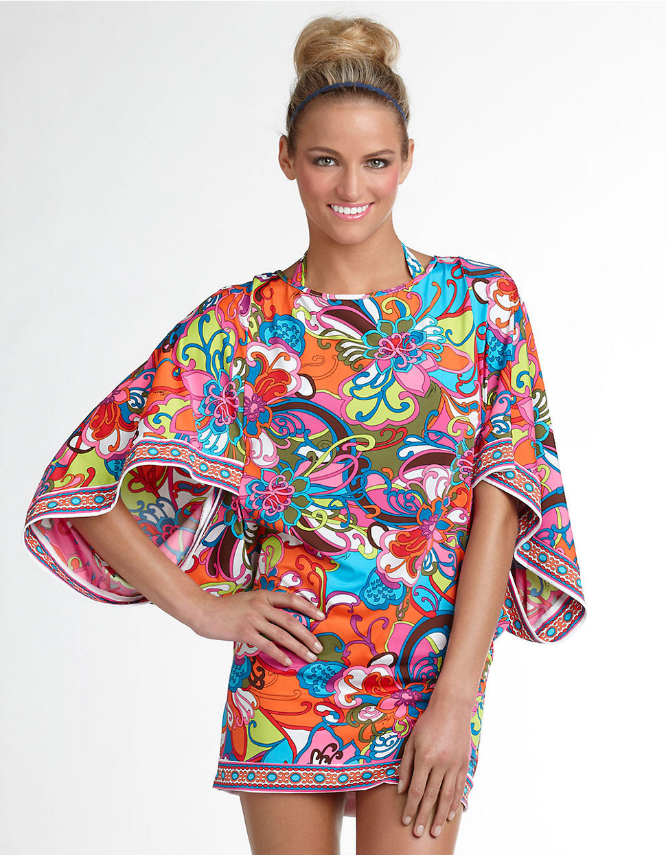 Trina turk Fiji Floral Print Tunic Swim Coverup Lyst