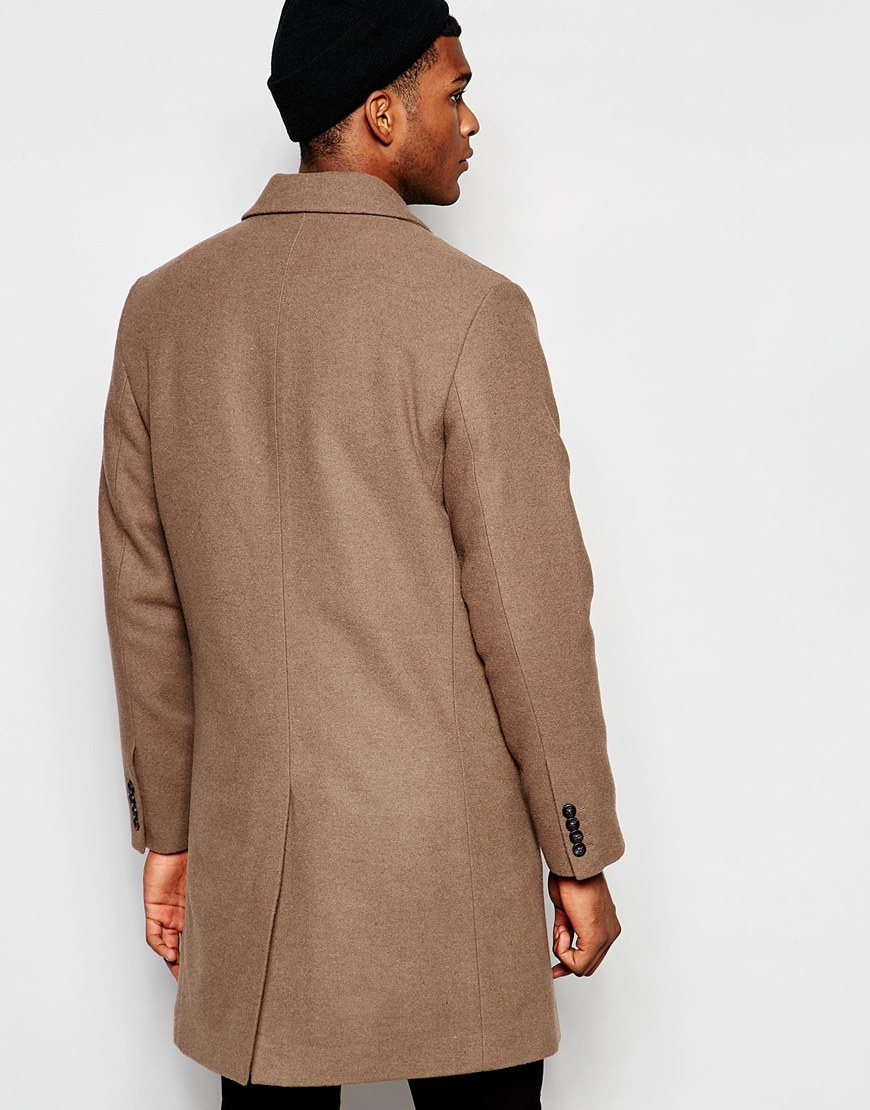 men tan overcoat