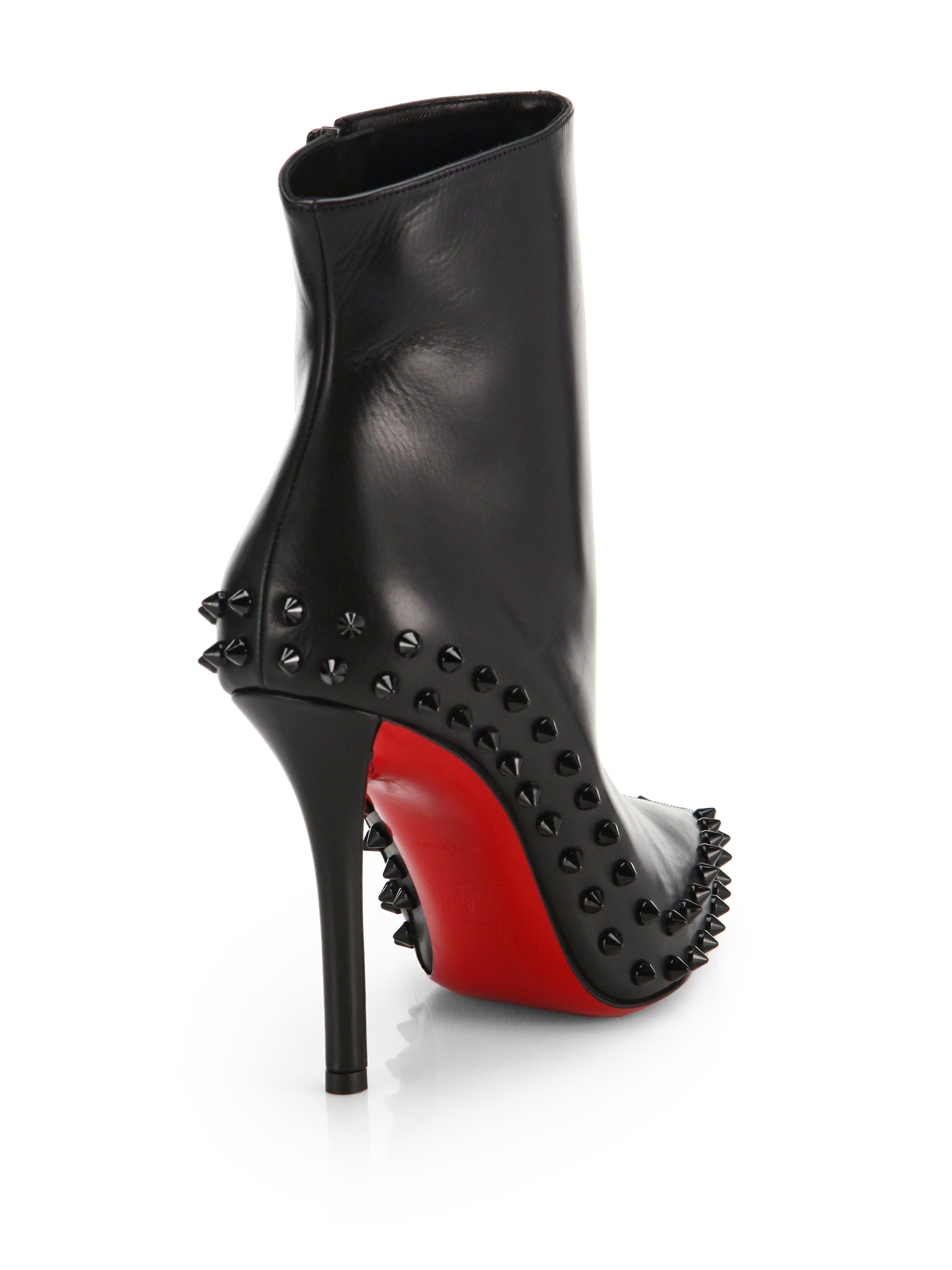 Christian Louboutin Willetta Studded Booties in Black | Lyst