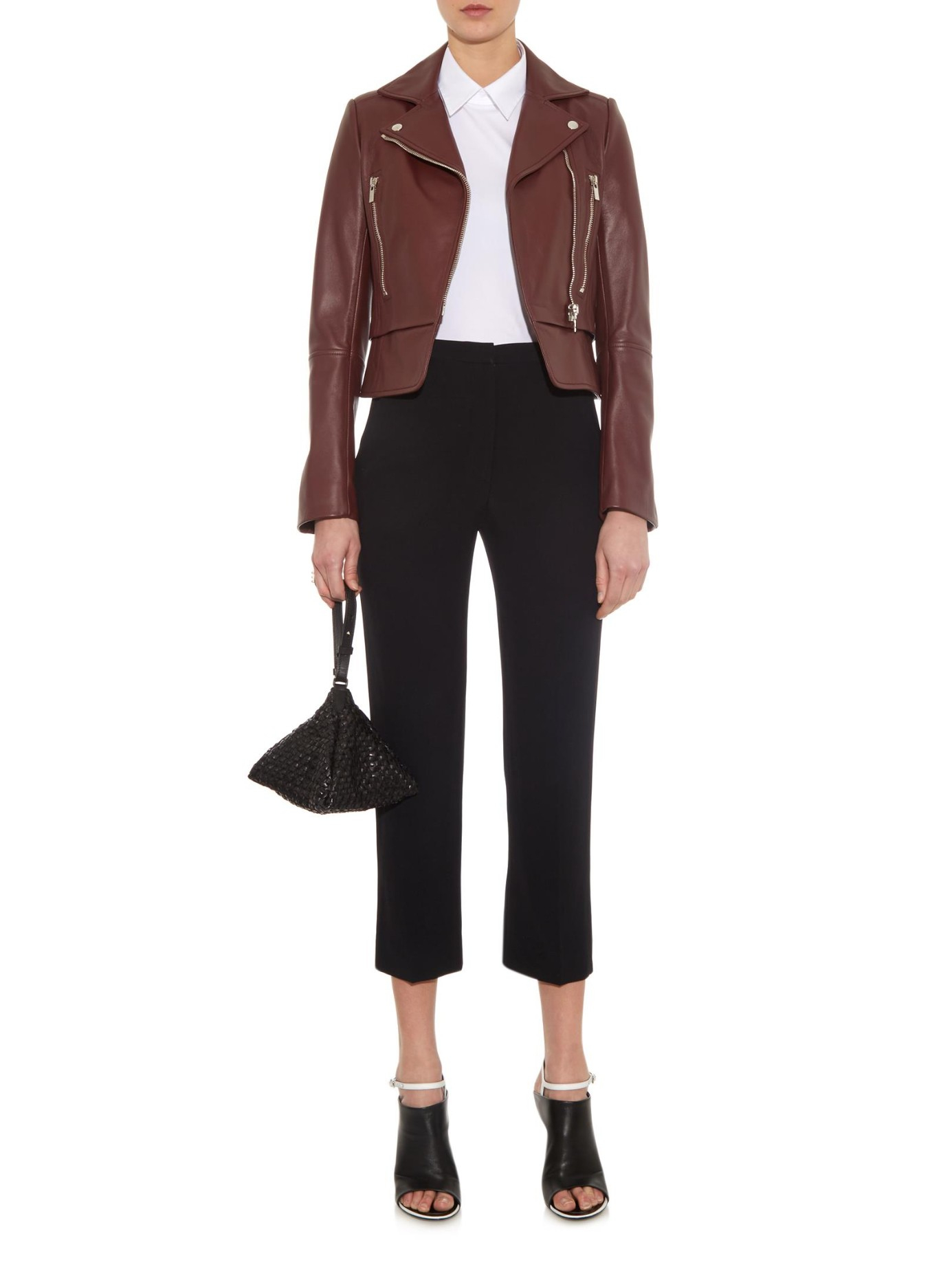 Lyst - Balenciaga Leather Biker Jacket in Purple