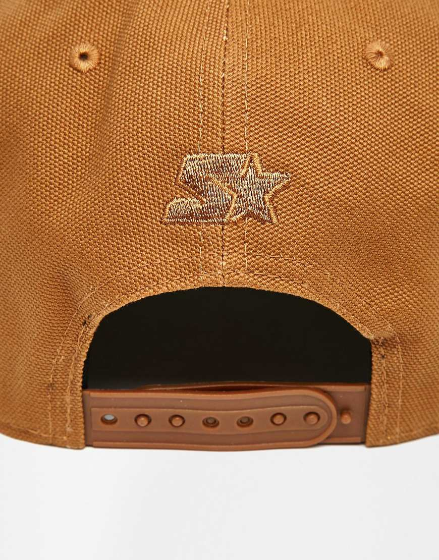 Carhartt WIP Logo Starter Snapback Cap in Brown for Men | Lyst