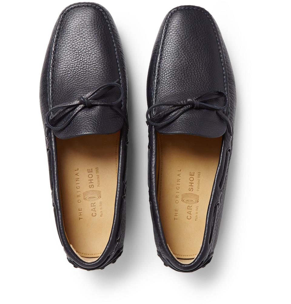 Car shoe Leather Driving Shoes in Blue for Men Lyst