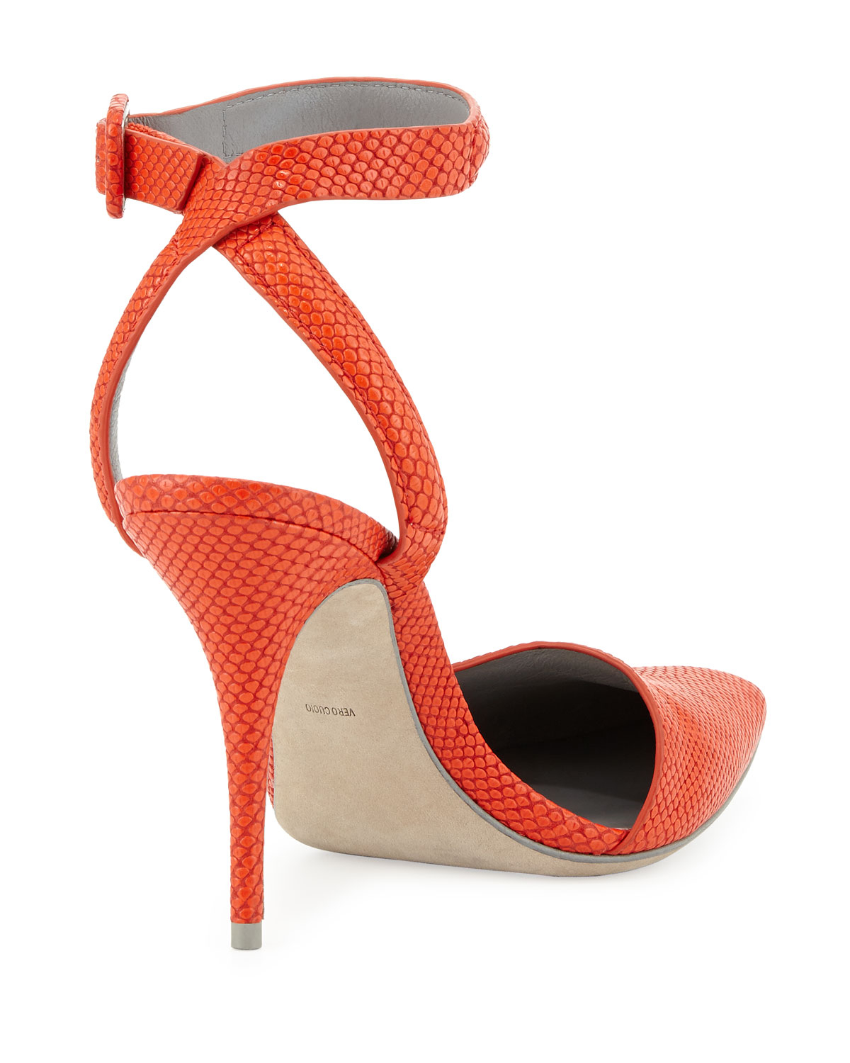 Alexander Wang Leather Lovisa SnakePrint Ankle Wrap Pump