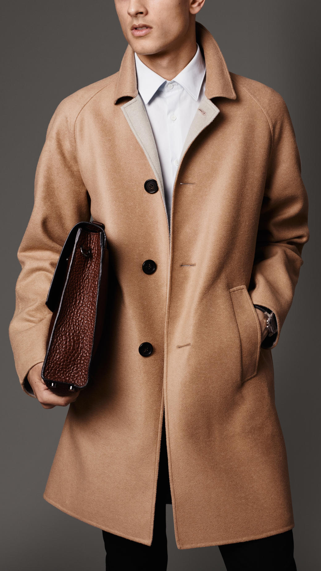 Burberry Double Cashmere Car Coat in Camel (Brown) for Men - Lyst