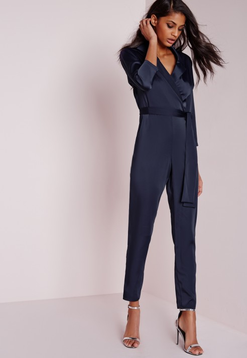 missguided navy jumpsuit