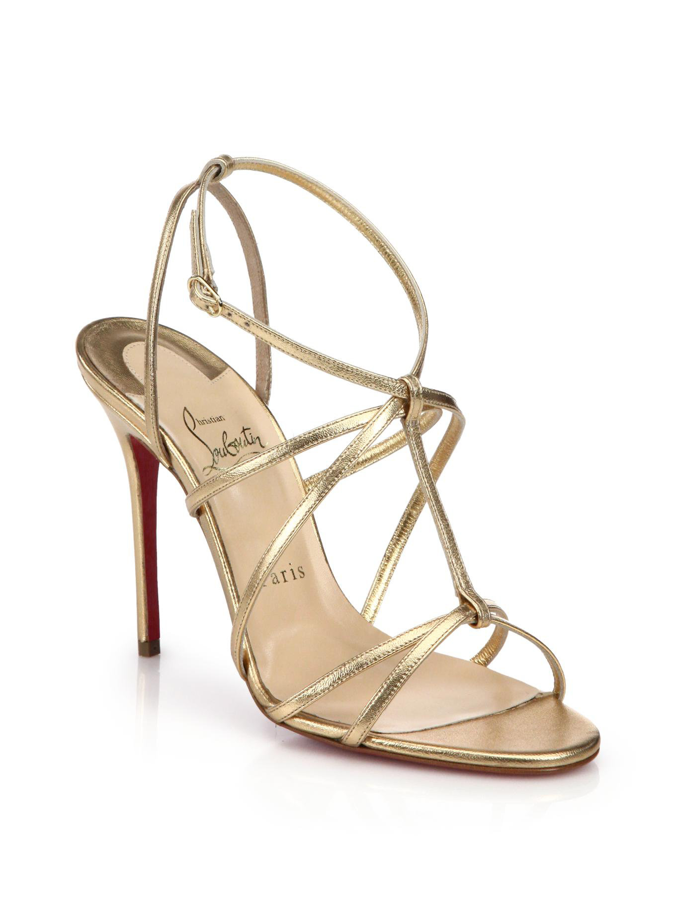 christian louboutin gold wedges