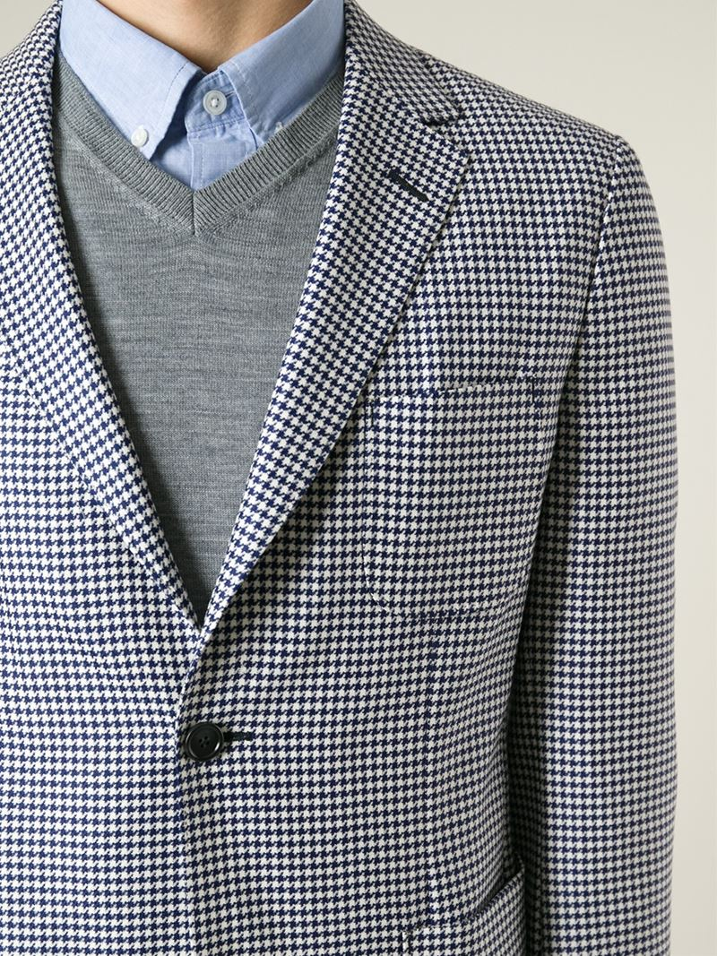 blue houndstooth blazer