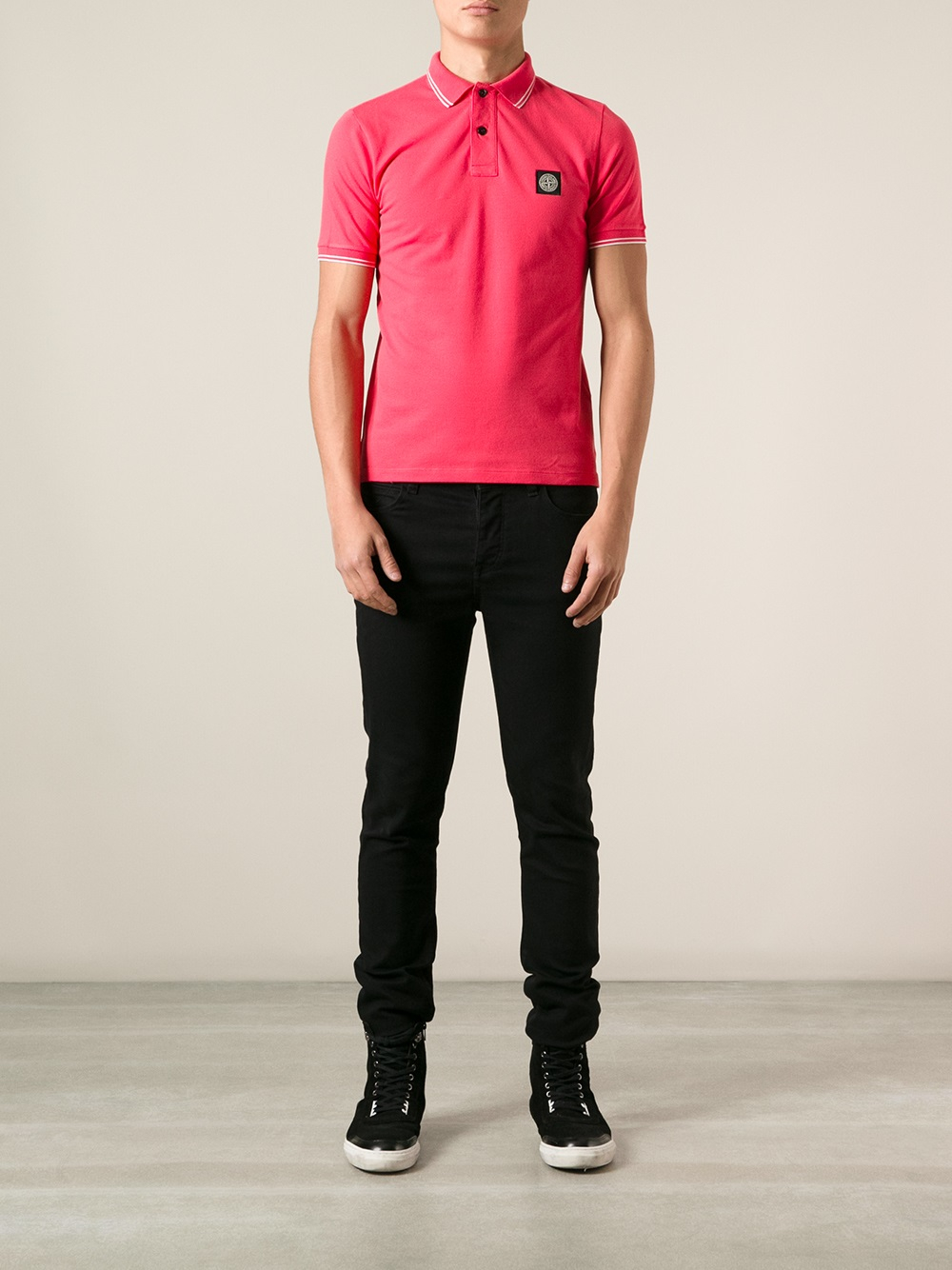 Stone Island Classic Polo Shirt in Pink & Purple (Pink) for Men - Lyst