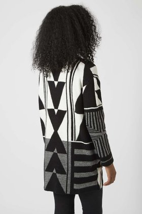 topshop patterned mono cardigan