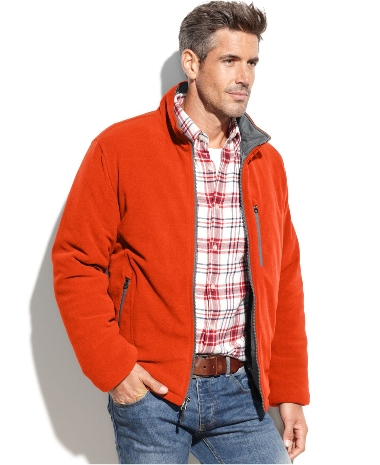Lyst Weatherproof Nano Tech Reversible Fleece Jacket in Orange for Men