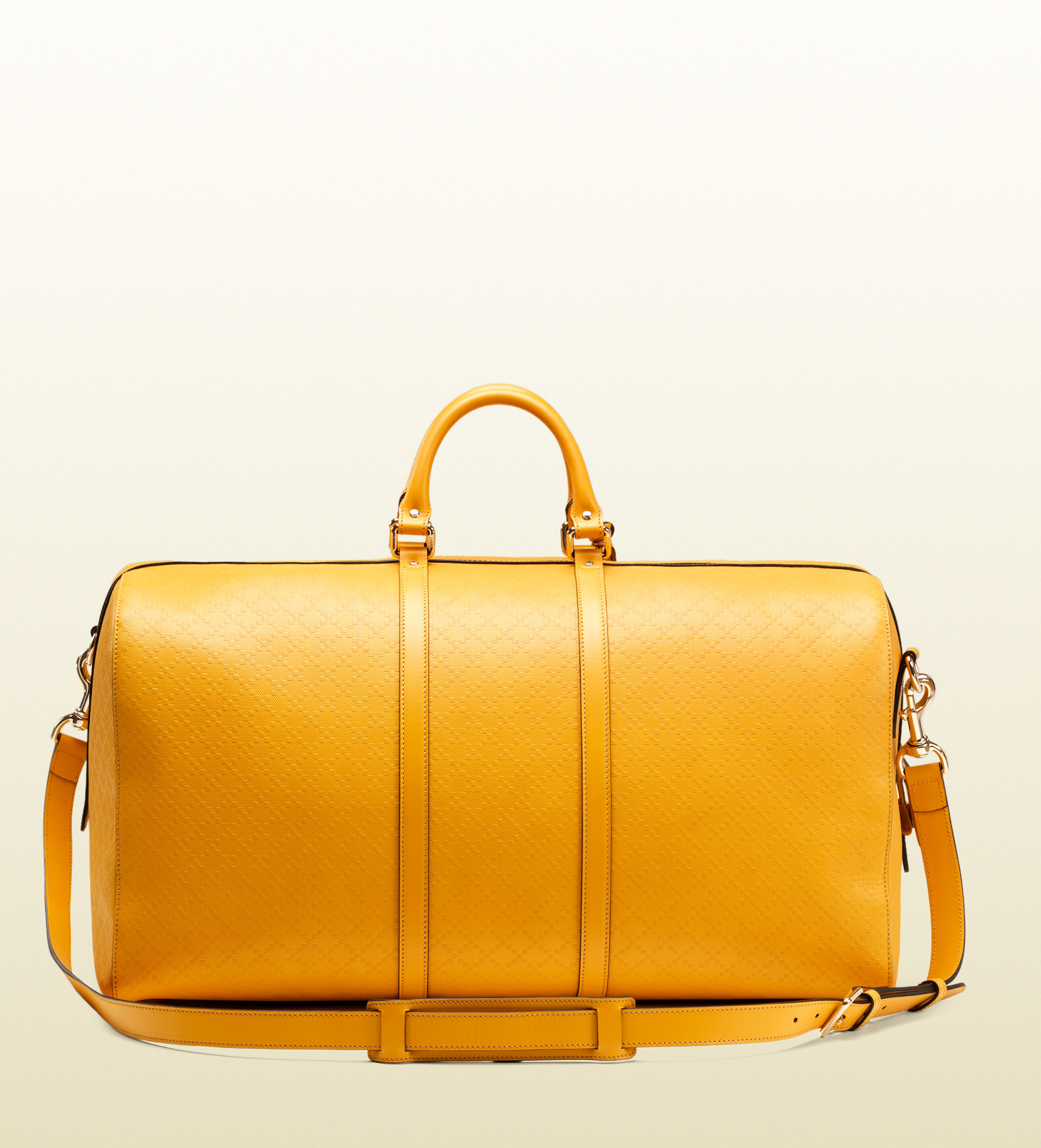 Gucci Diamante Lux Leather Carryon Duffle Bag in Yellow