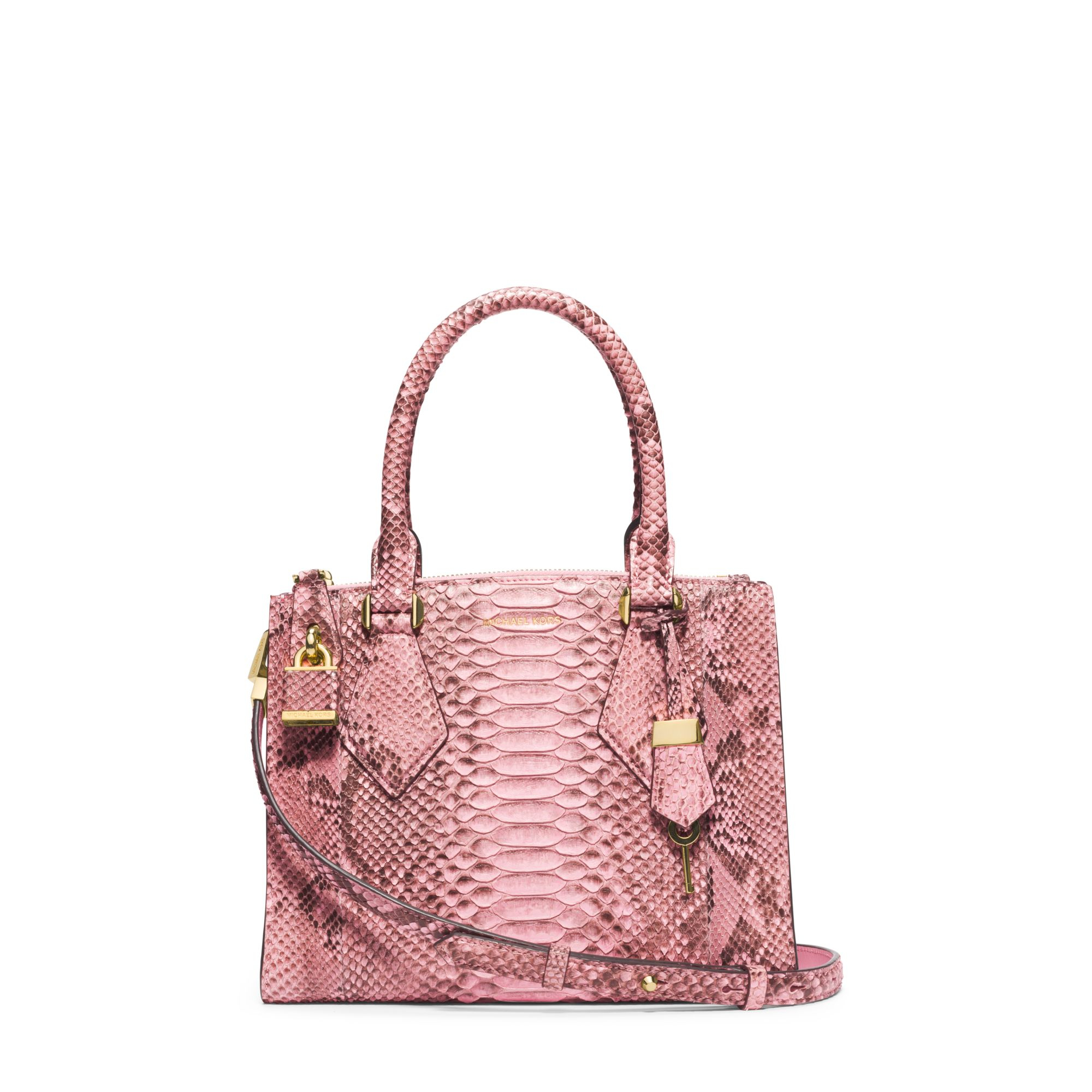 michael kors pink snakeskin purse