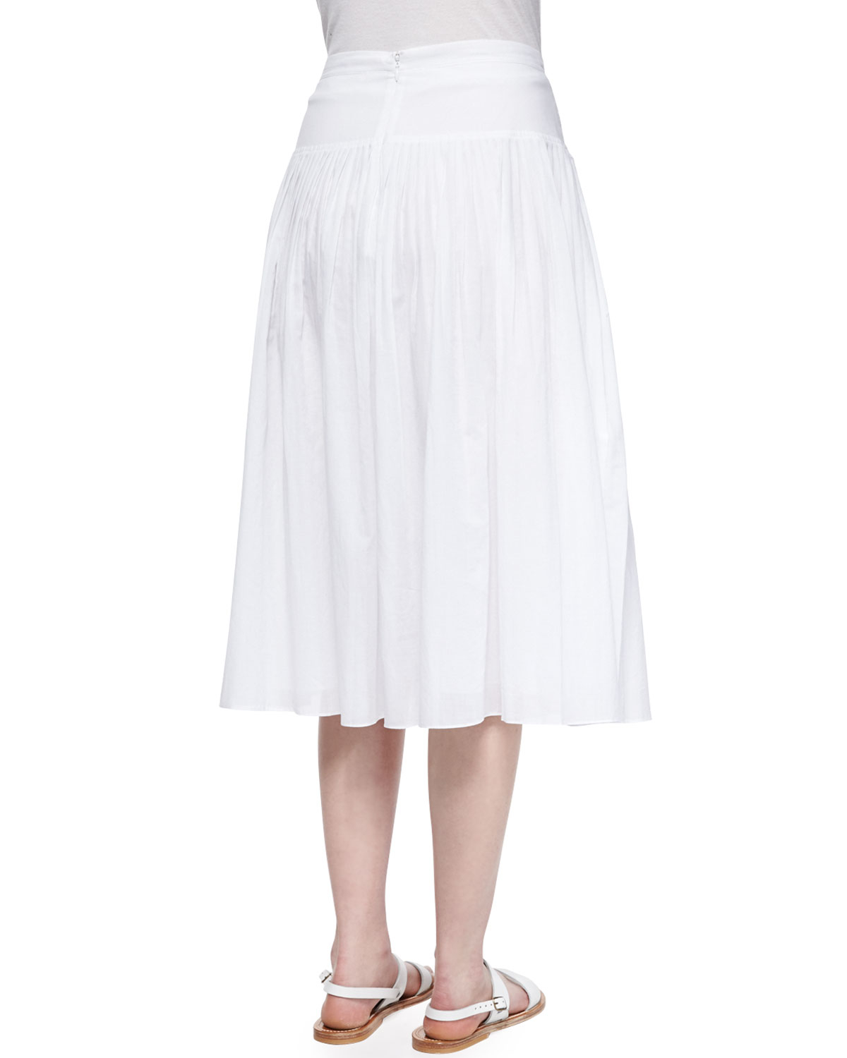 Lyst - Rebecca Taylor Pleated Cotton Voile Skirt in Blue