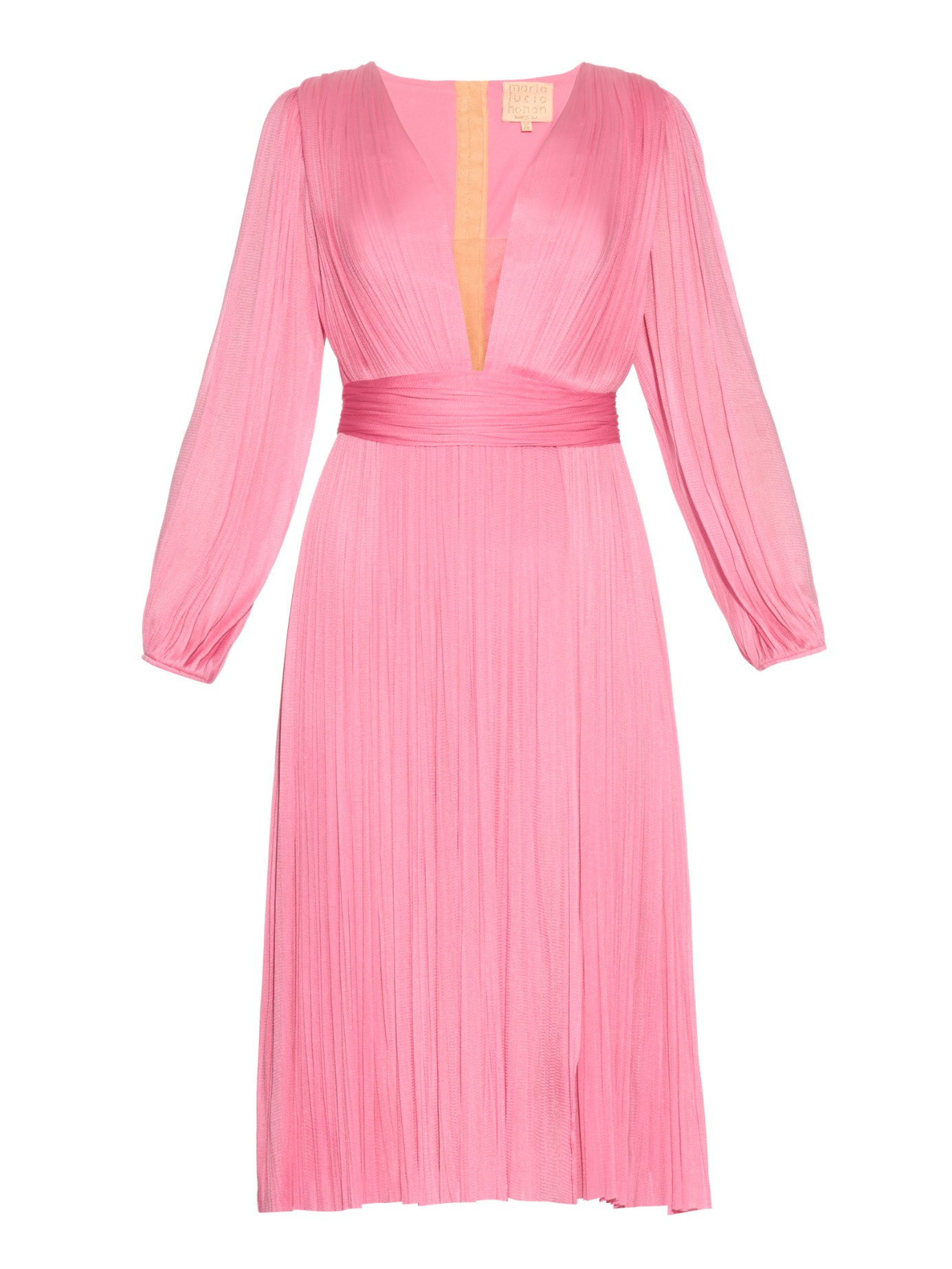 Maria Lucia Hohan Vera Silk Tulle Midi Dress In Pink Lyst Gallery