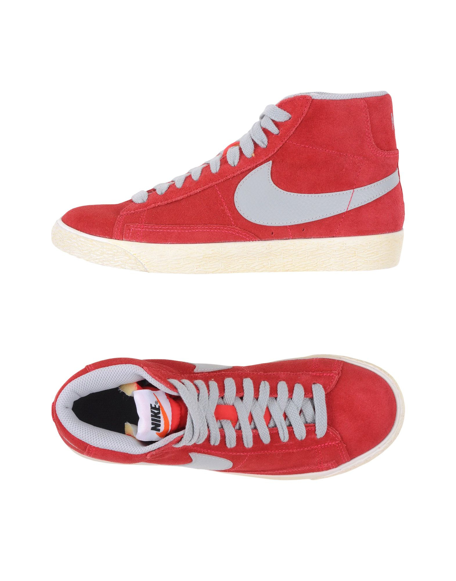 Nike Leather High-tops & Sneakers in Red for Men | Lyst
