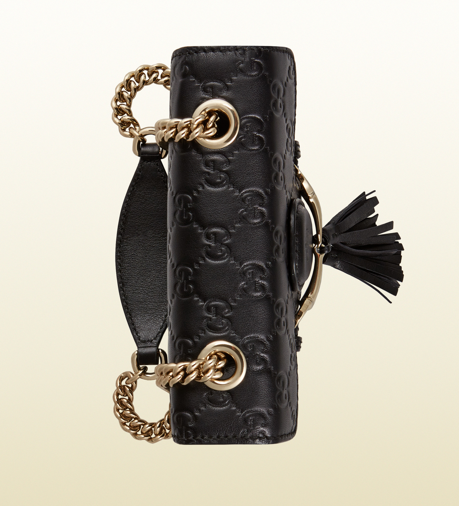 Gucci Emily Mini Ssima Leather Shoulder Bag in Black | Lyst