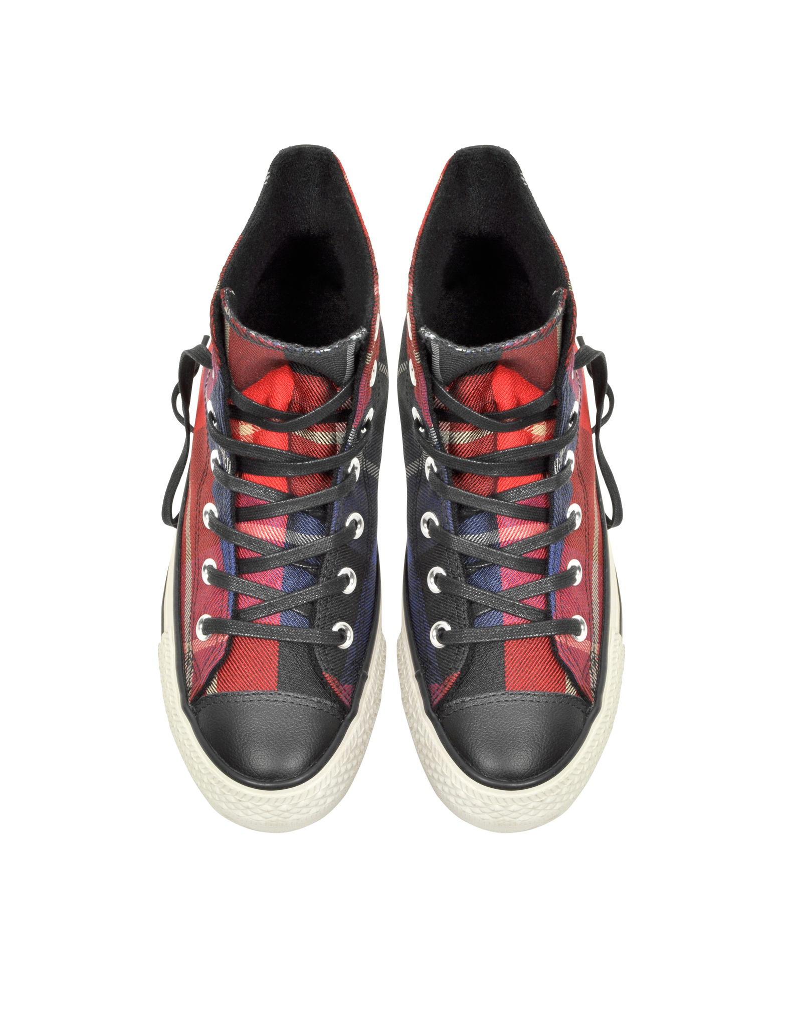 Lyst - Converse All Star Hi Checked Fabric Sneaker in Red