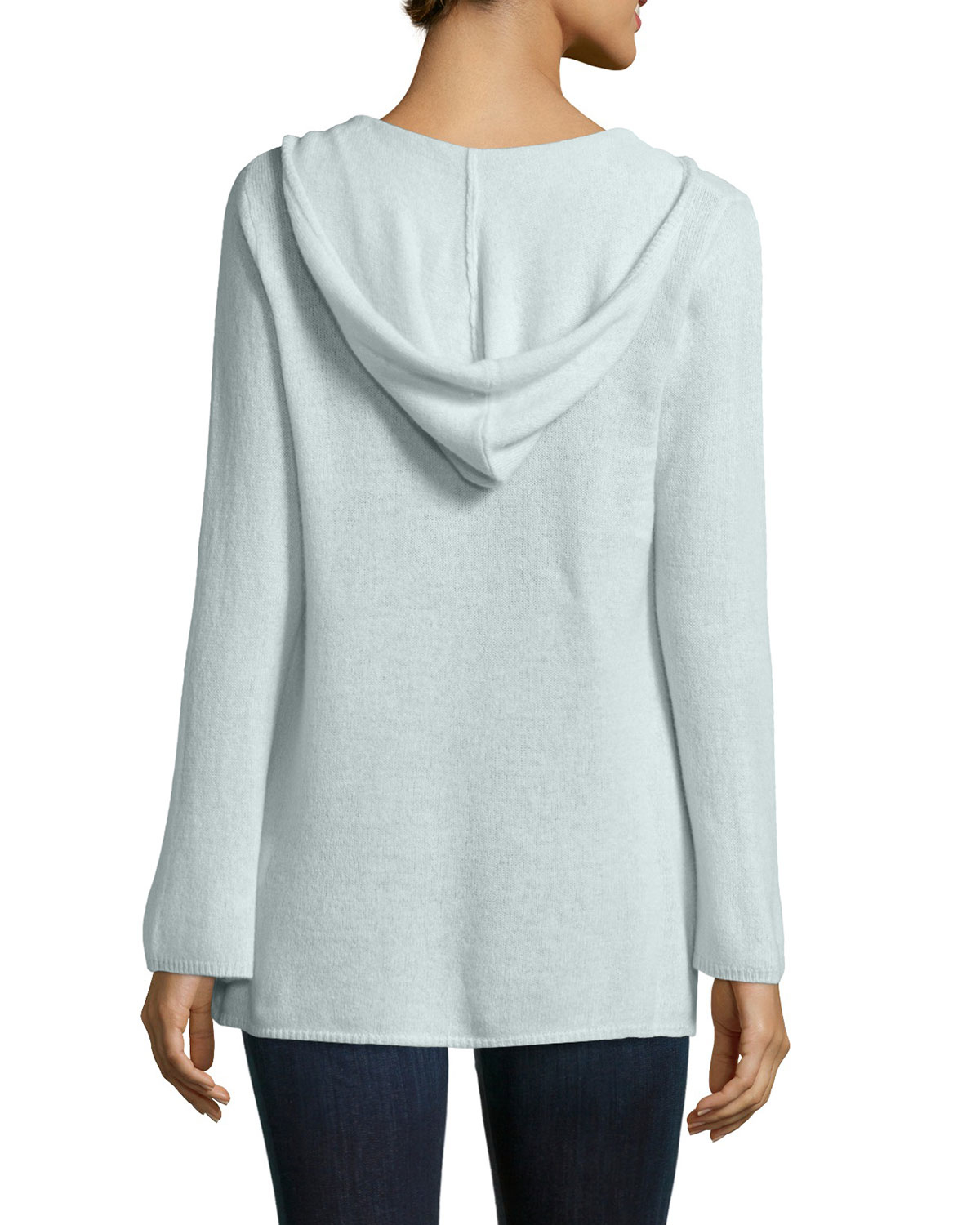 Minnie rose Cashmere Hooded Duster Cardigan in Blue | Lyst