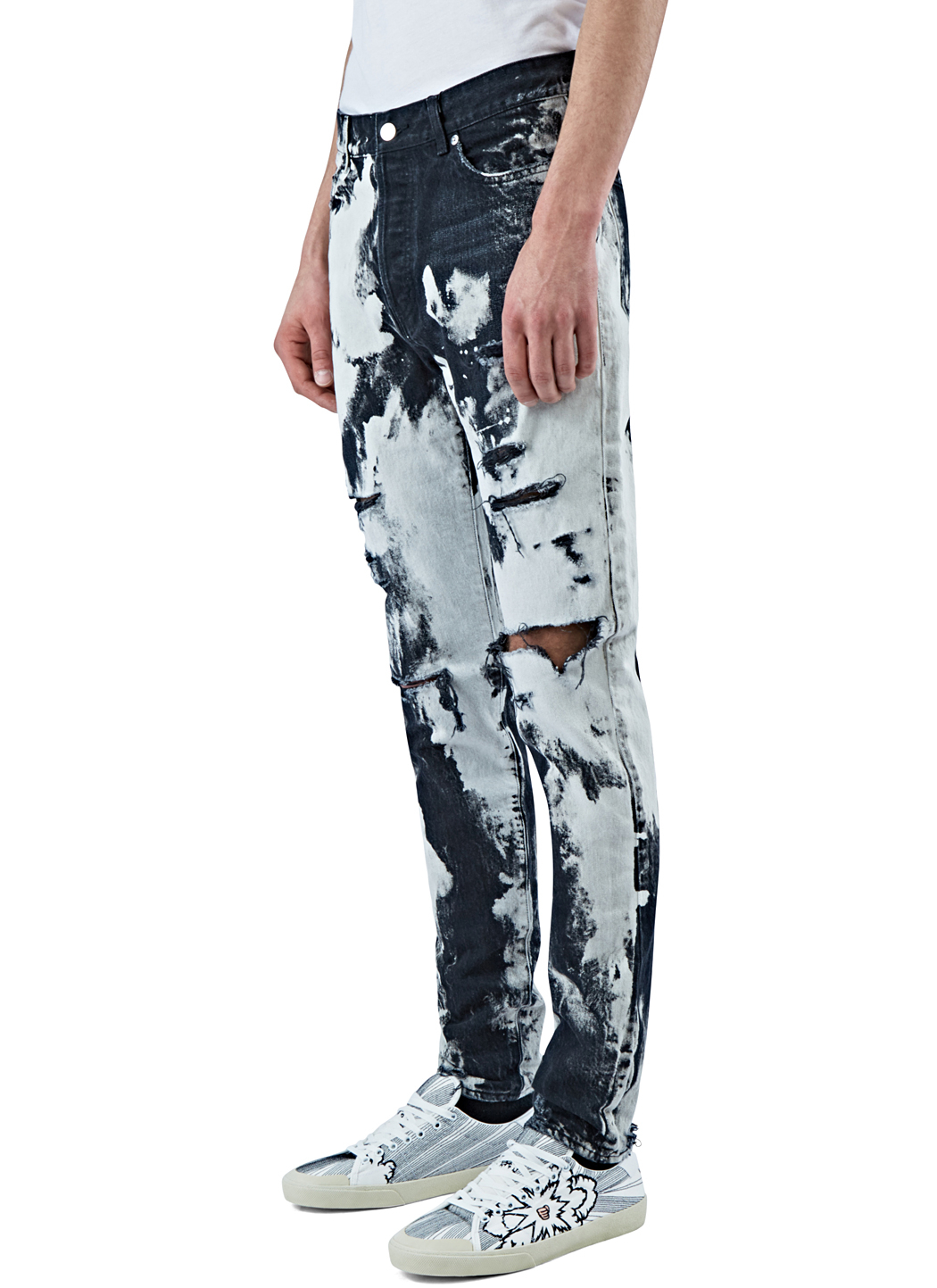 saint laurent bleached jeans