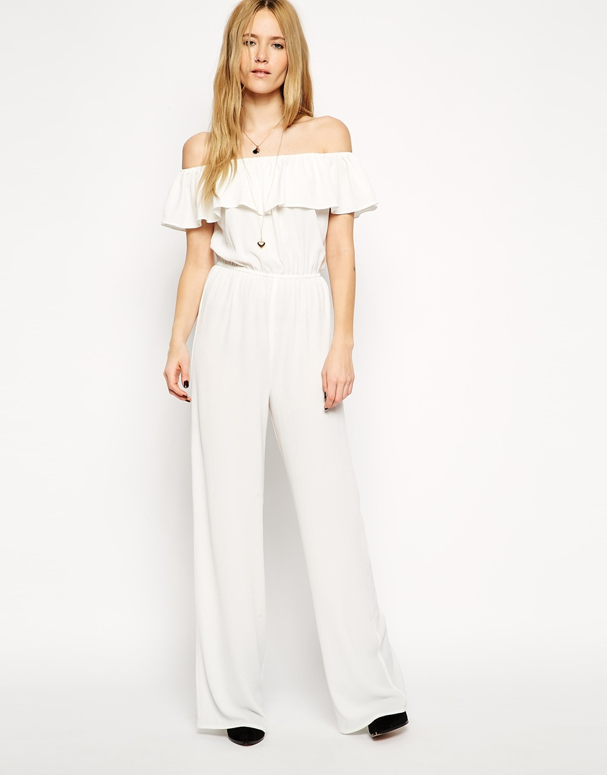 jumpsuit white off shoulder