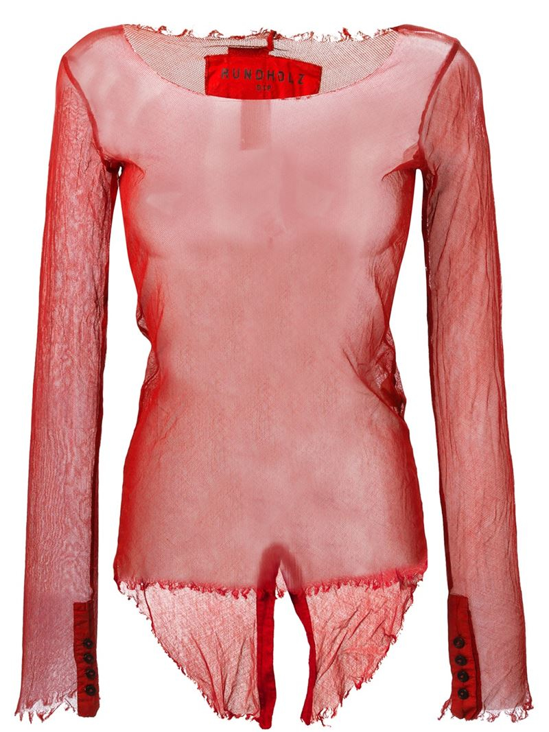 red long sleeve mesh