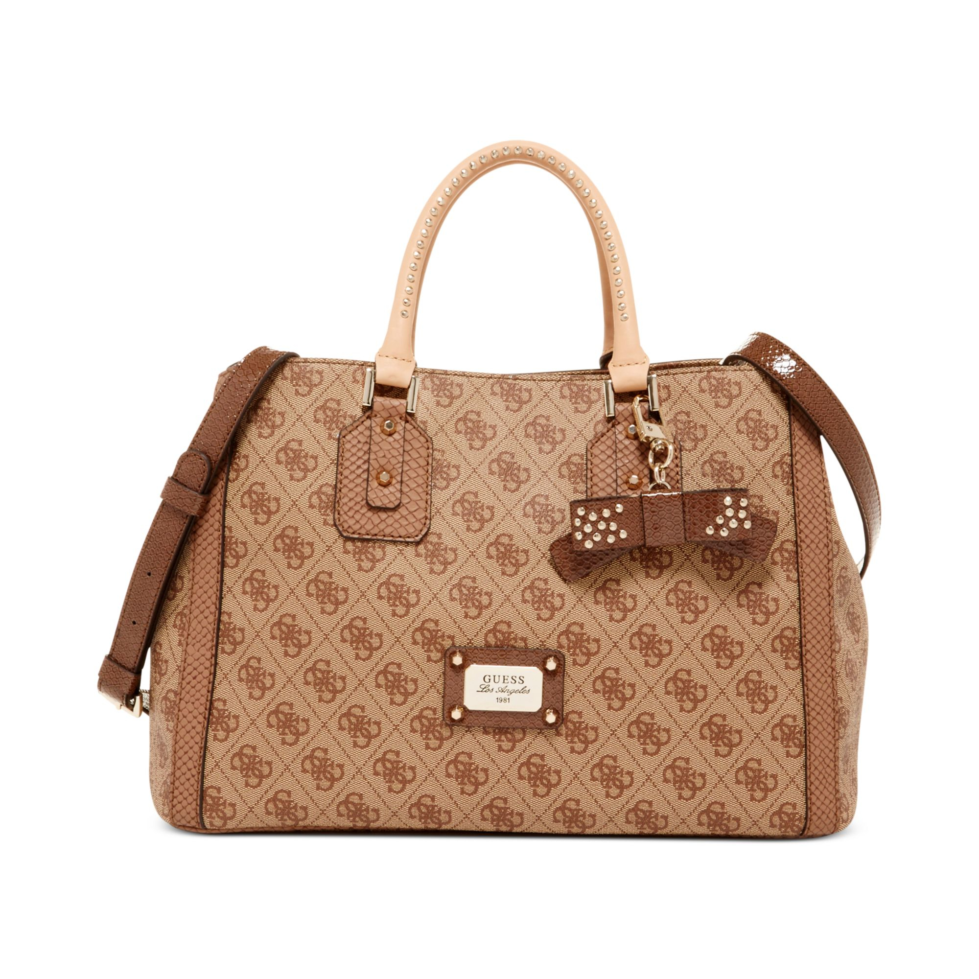 Guess Cheatin Heart Girlfriend Satchel in Brown | Lyst