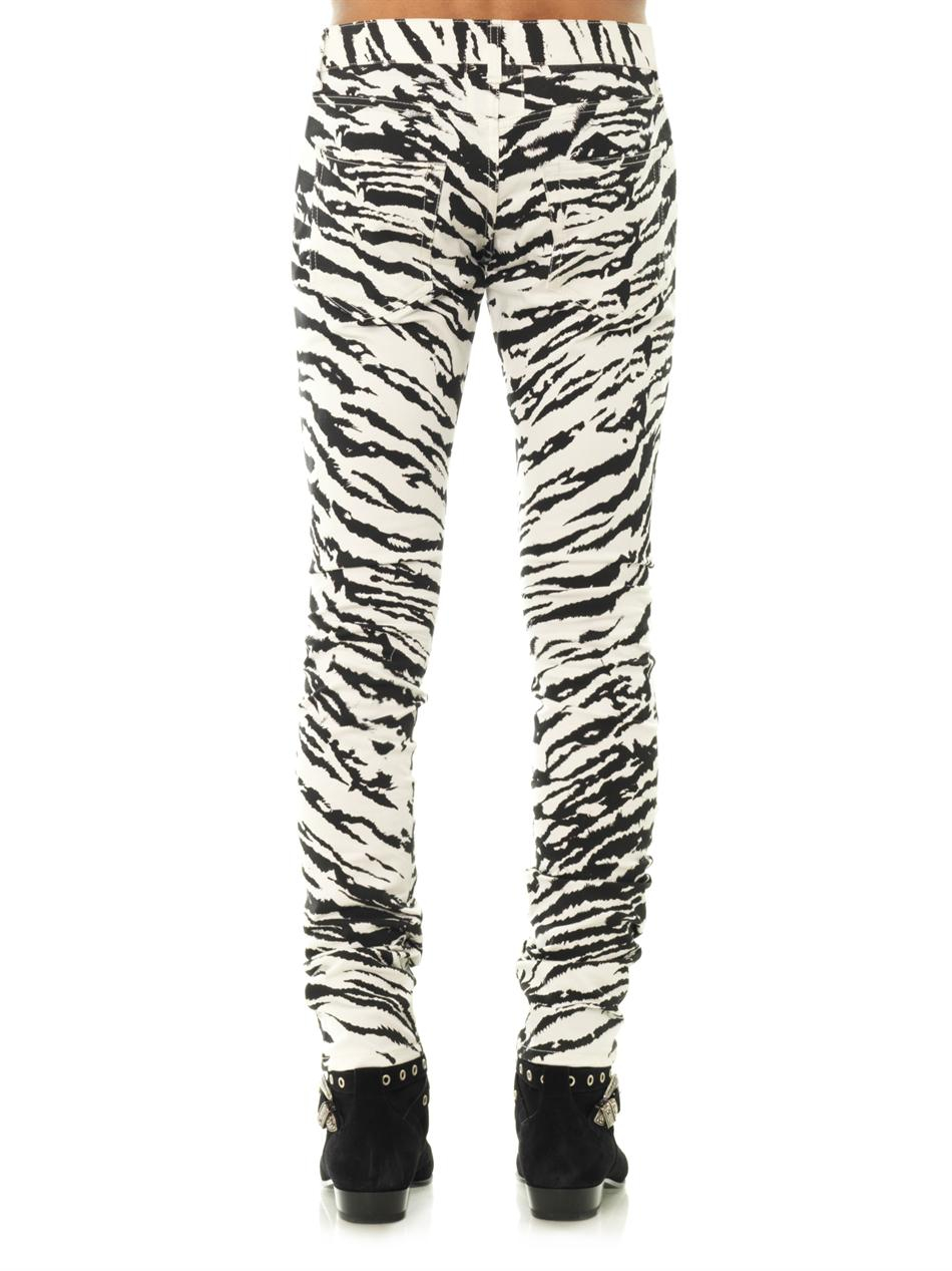 zebra pattern jeans