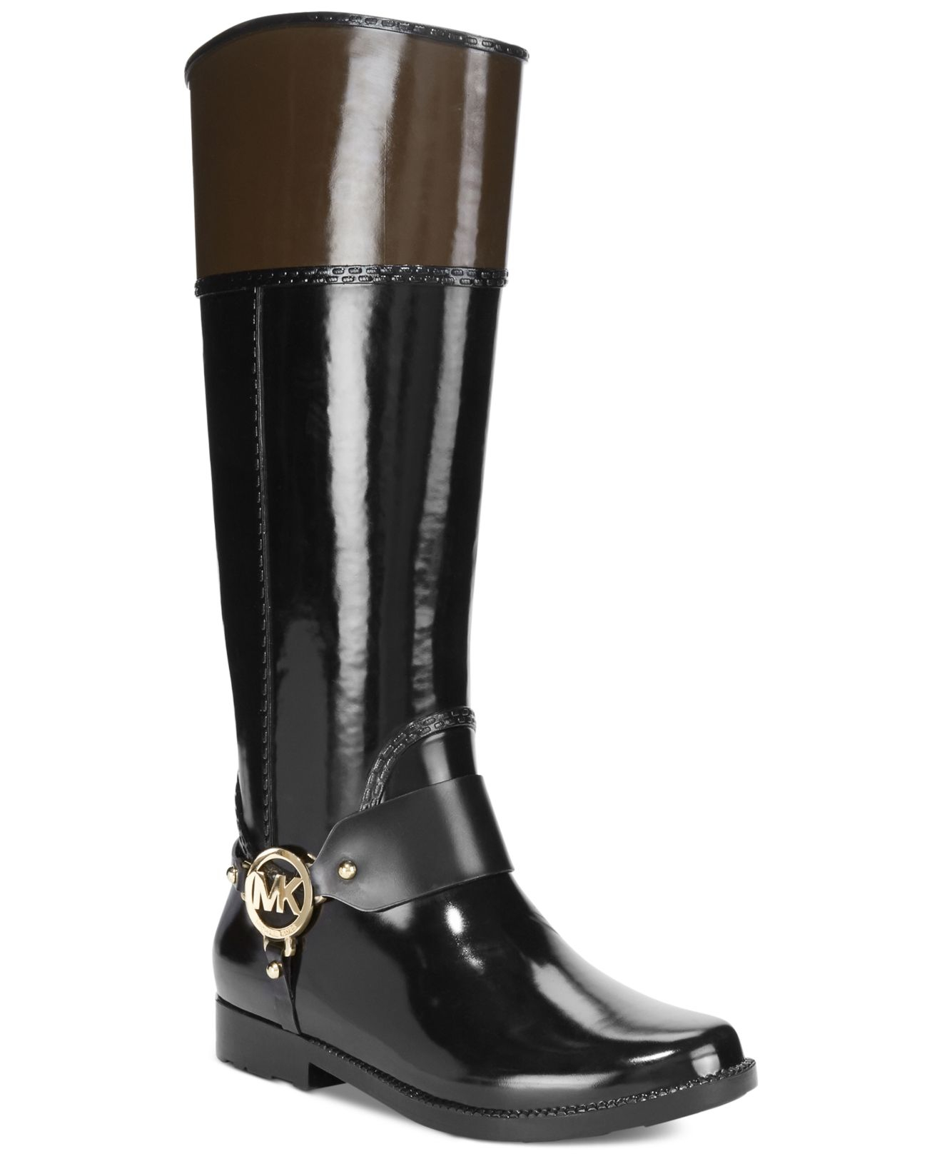 Michael Kors Michael Fulton Harness Rain Boots in Black | Lyst