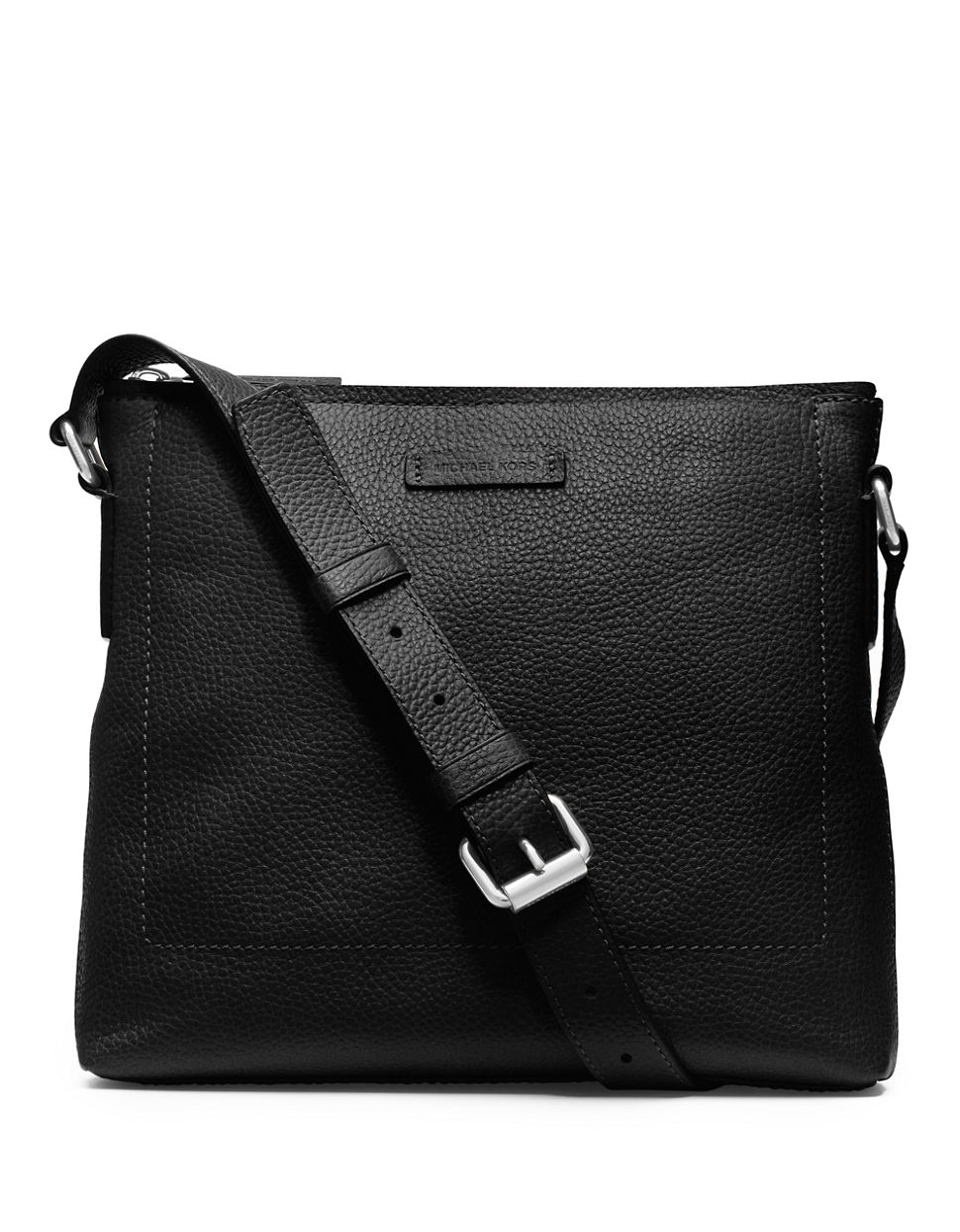 Michael Kors Bryant Leather Slim Messenger Bag in Black for Men - Lyst