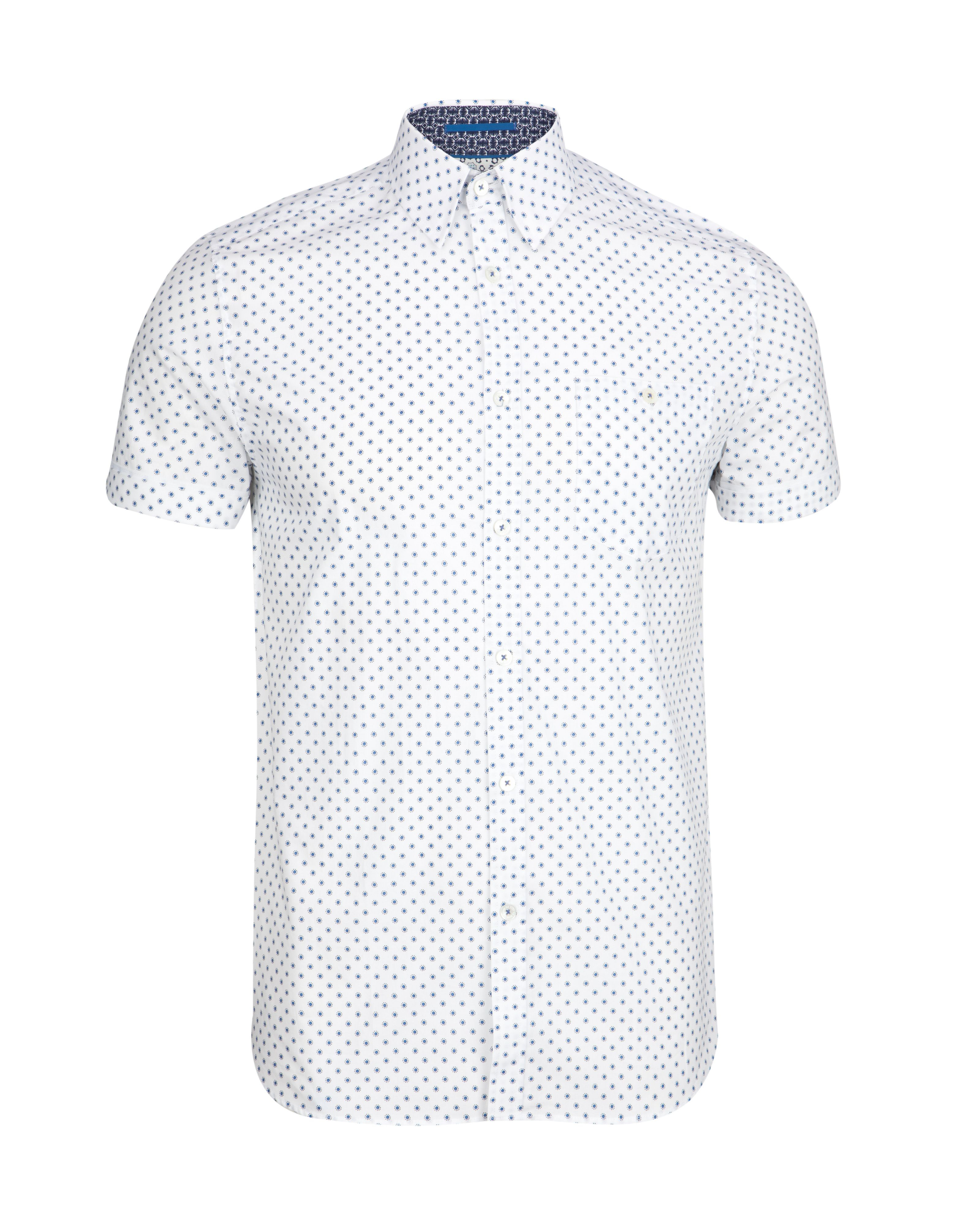 Ted baker Thame Polka Dot Classic Fit Short Sleeve Shirt in White for ...