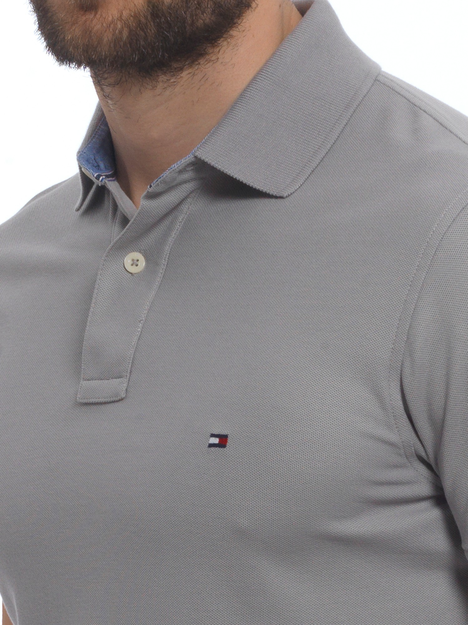 Tommy Hilfiger Cotton Performance Polo Shirt in Grey for Men - Lyst