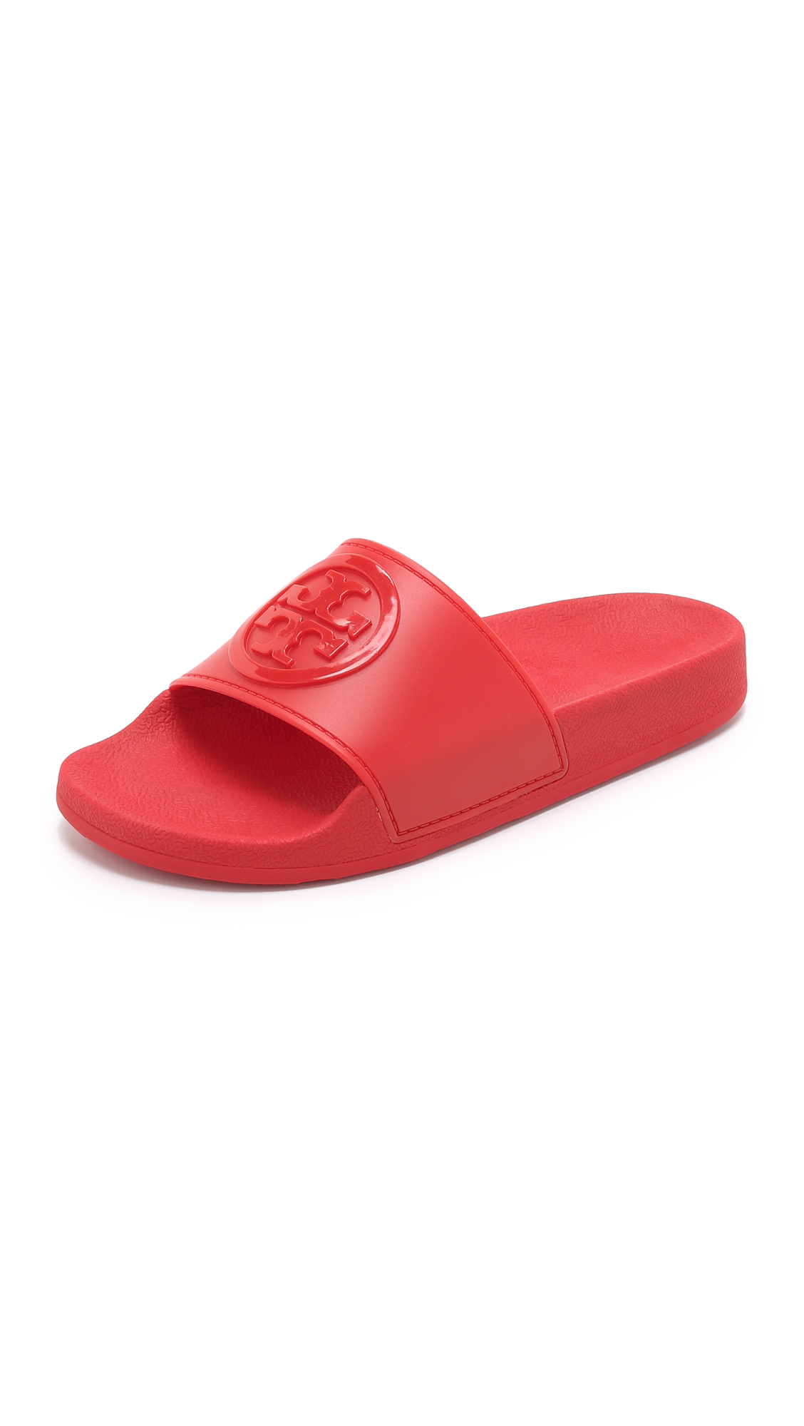 red tory burch slides