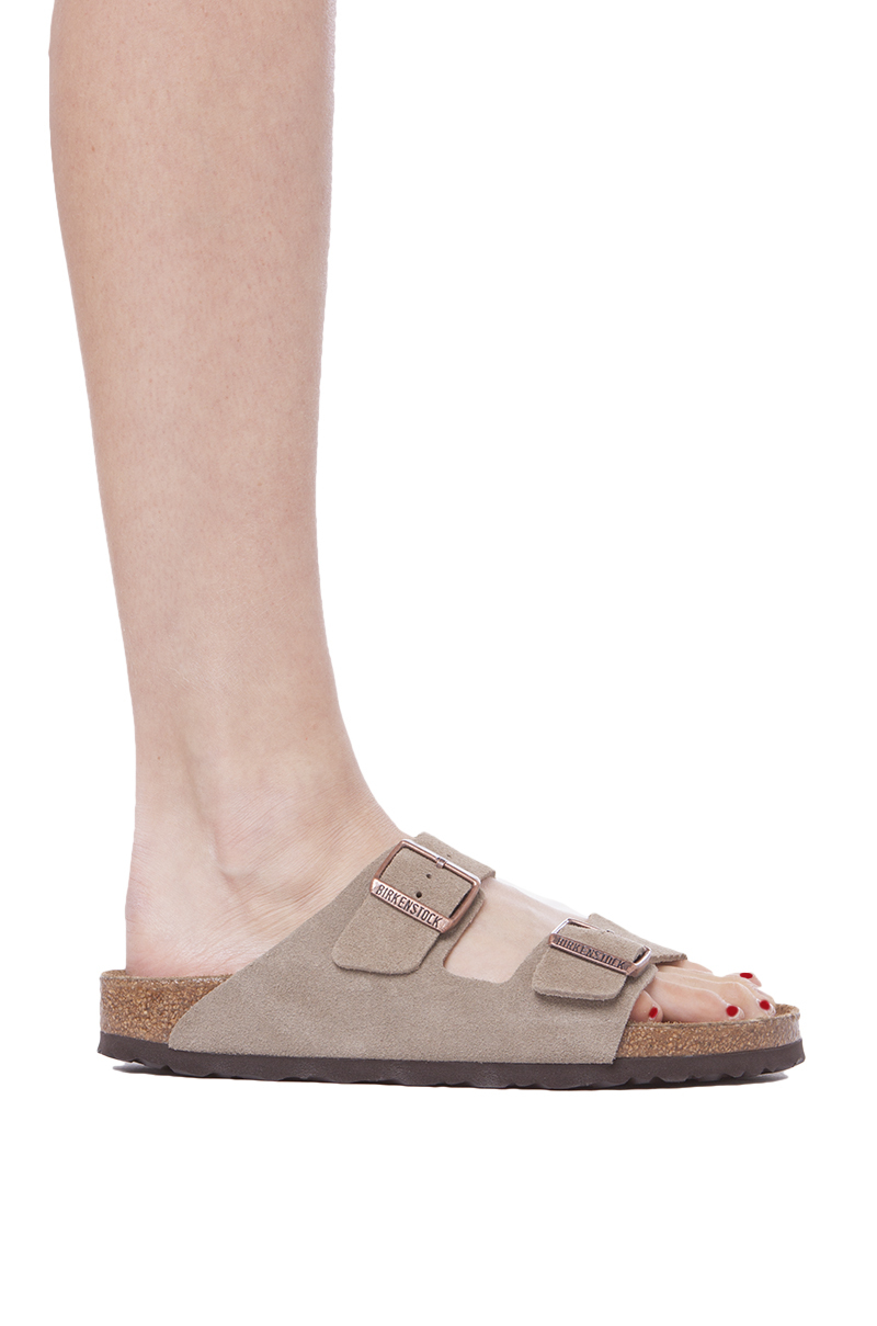 birkenstock arizona taupe suede with soft footbed
