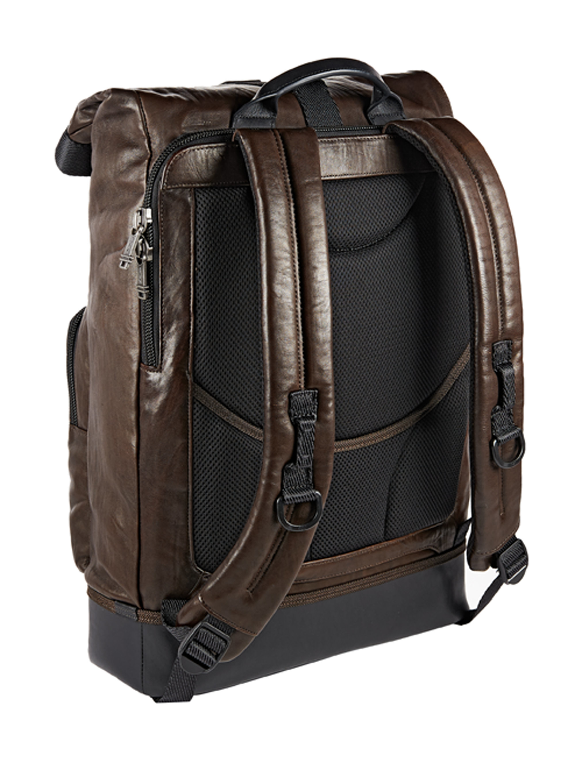 Tumi Alpha Bravo Luke Roll-top Leather Backpack in Brown for Men | Lyst