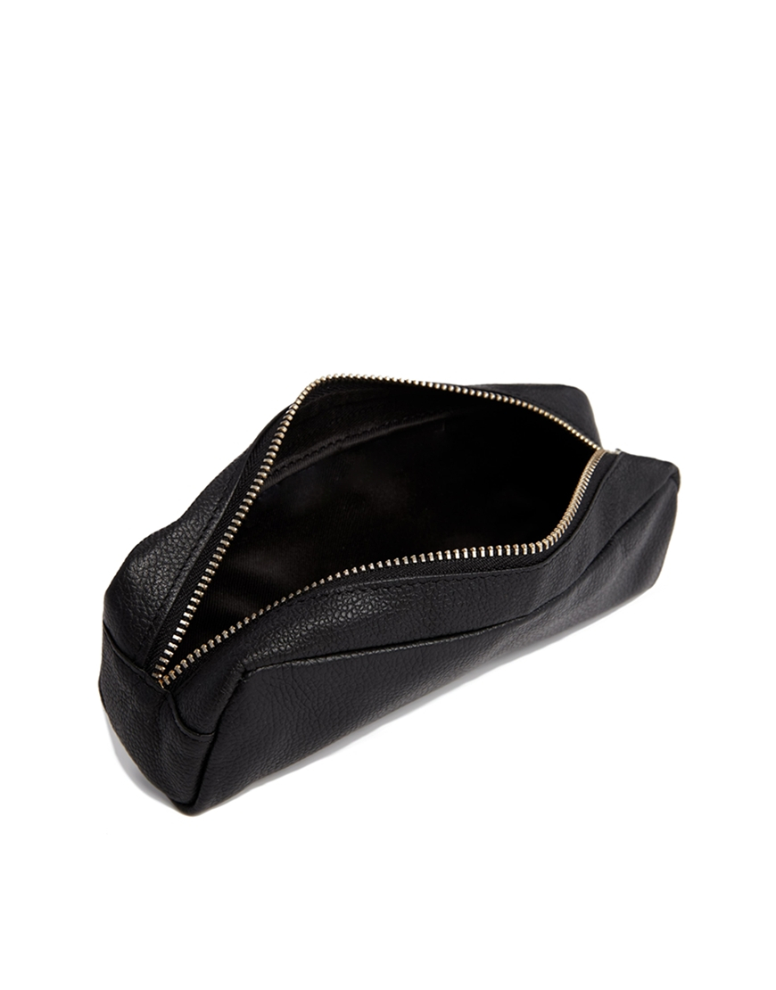 Lyst Asos Leather Pencil Case in Black for Men