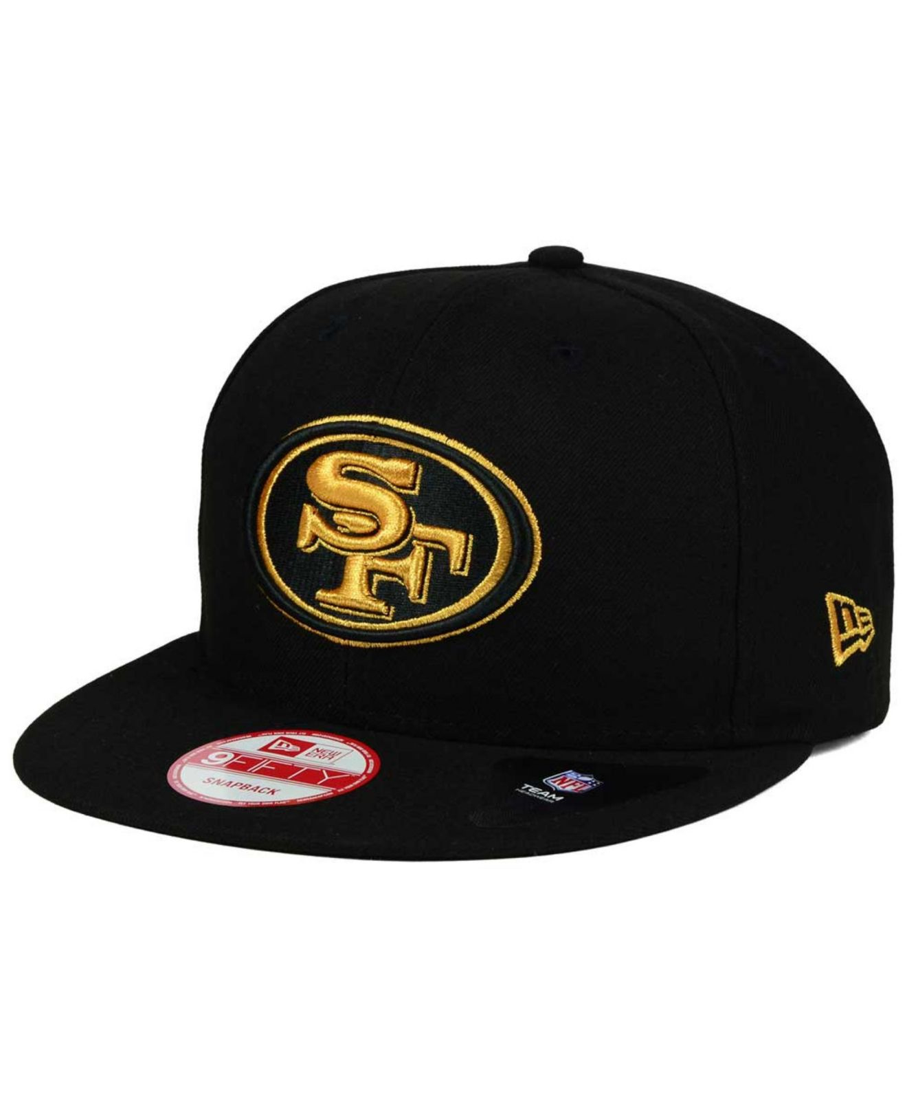 KTZ Wool San Francisco 49ers Metallic Gold 9fifty Snapback Cap in Black