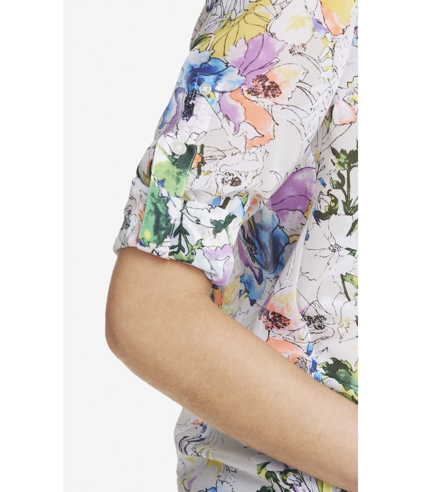 Lyst - Express Bright Floral Convertible Sleeve Portofino Shirt