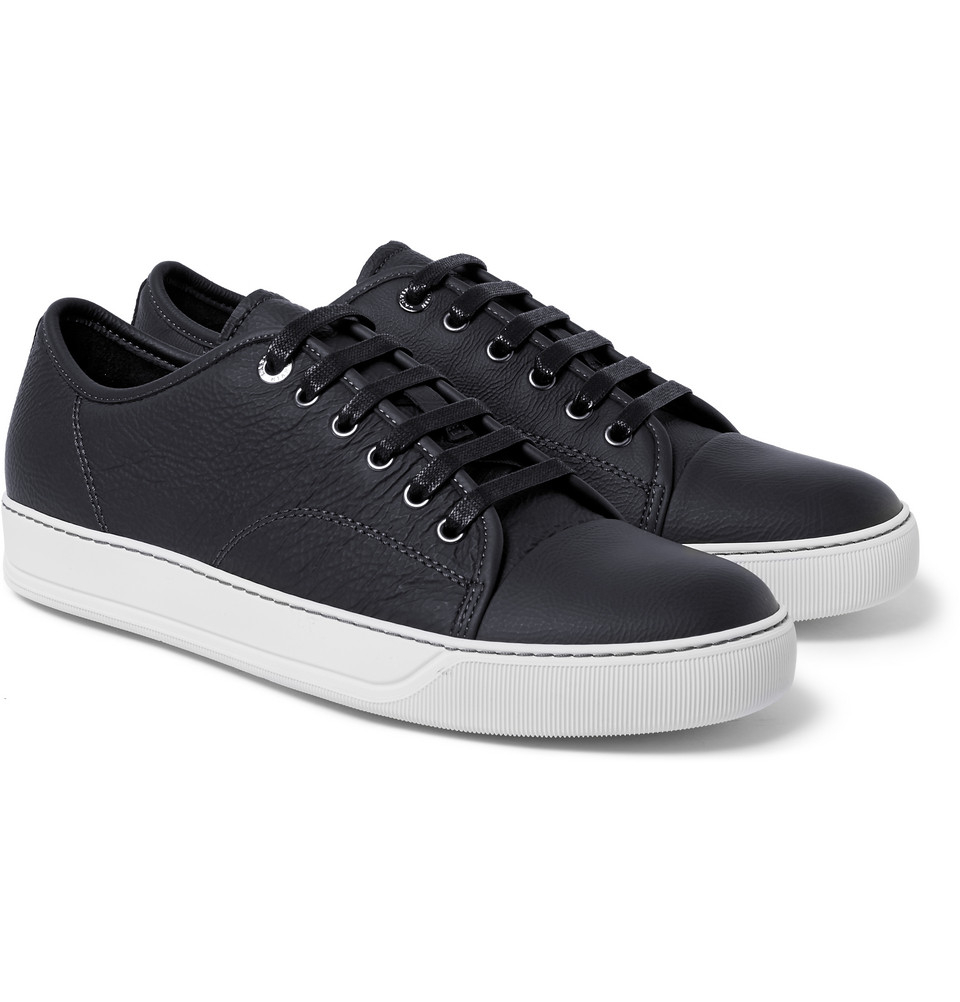 Lyst - Lanvin Textured-Leather Sneakers in Blue for Men